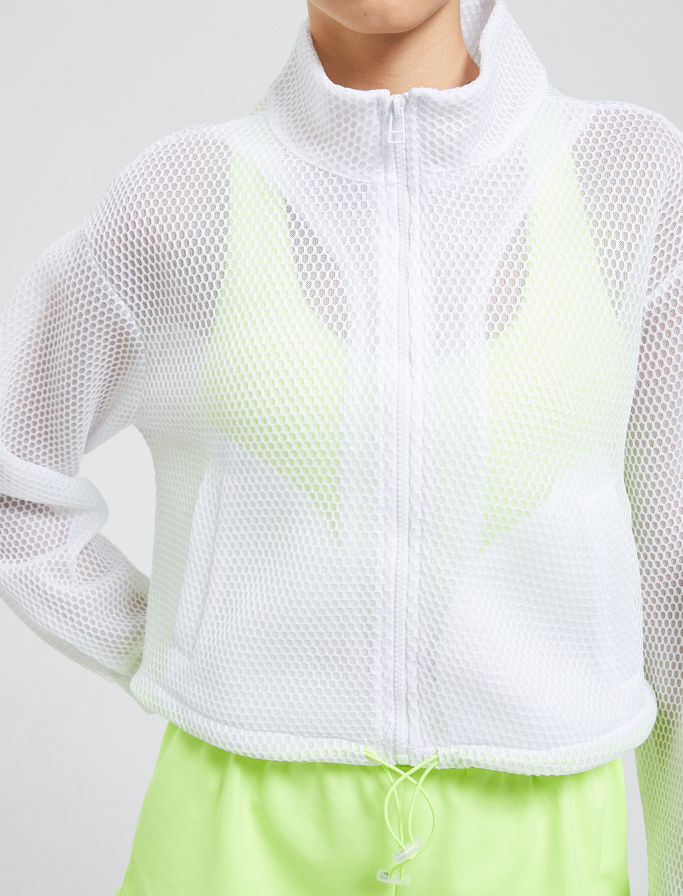 Spor Ceket File Dik Yaka Fermuarlı Cep Detaylı