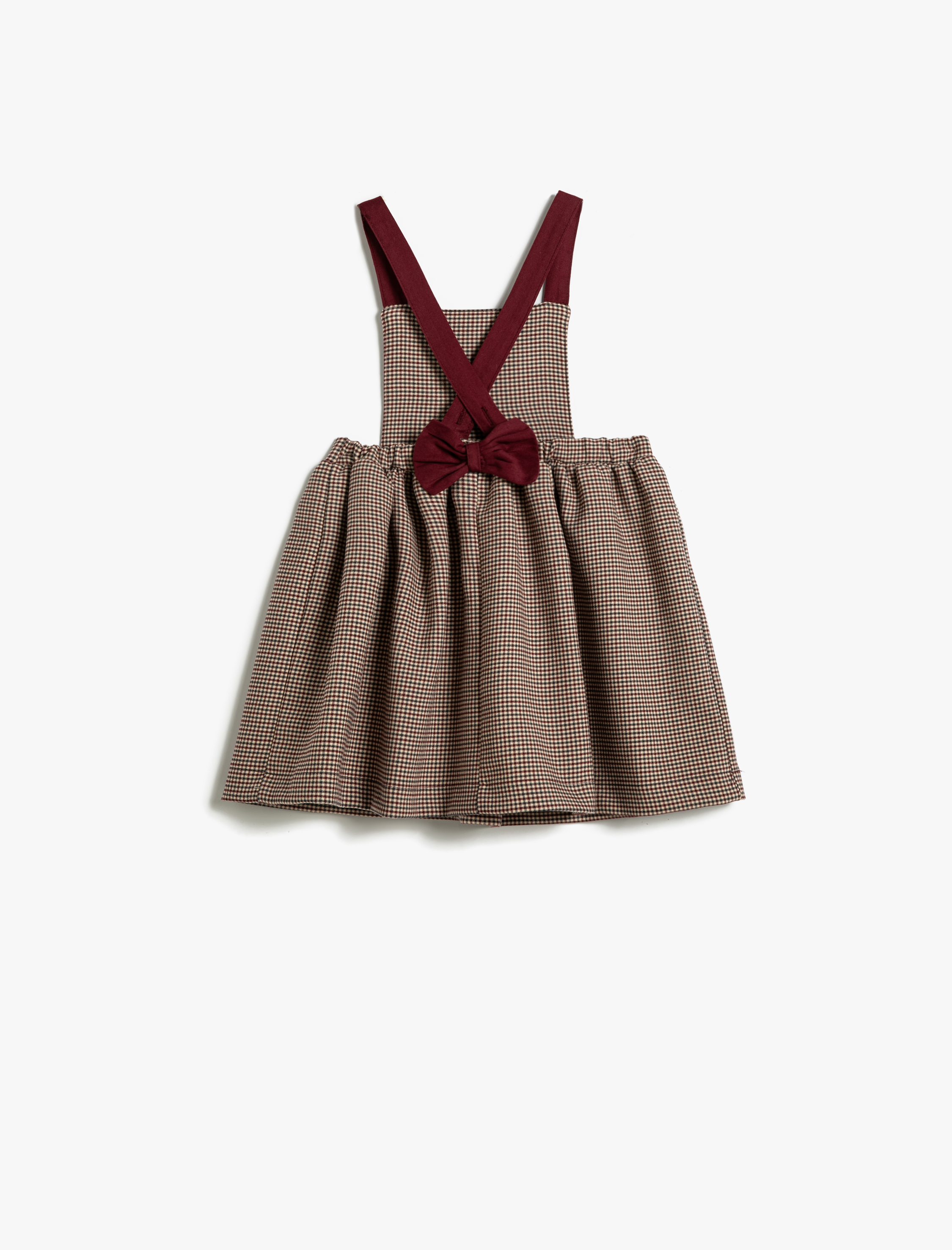 Kız Bebek Salopet Elbise Askılı Kalp Aplikeli