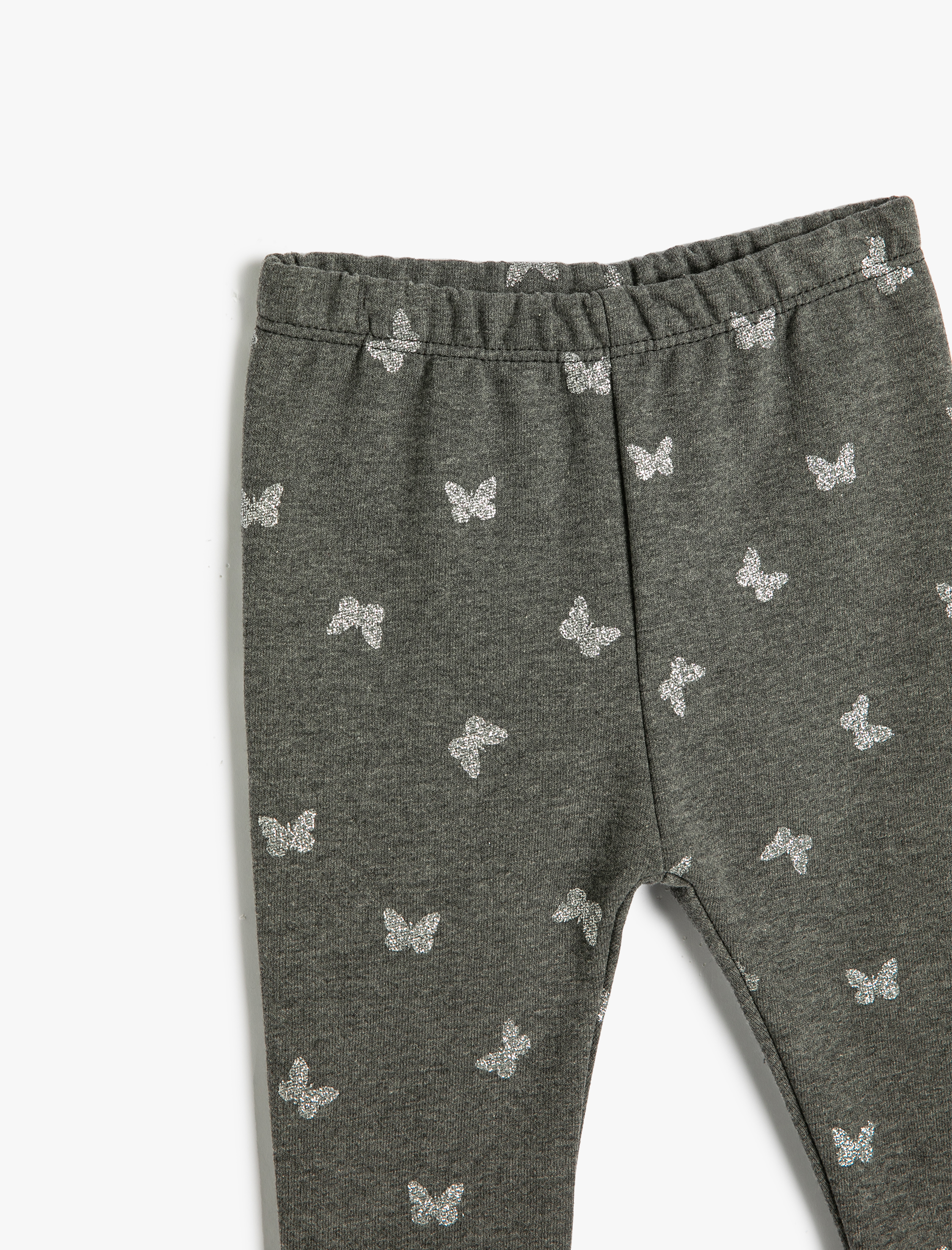  Kız Bebek Kelebek Baskılı Tayt Sim Detaylı Beli Lastikli Şardonlu