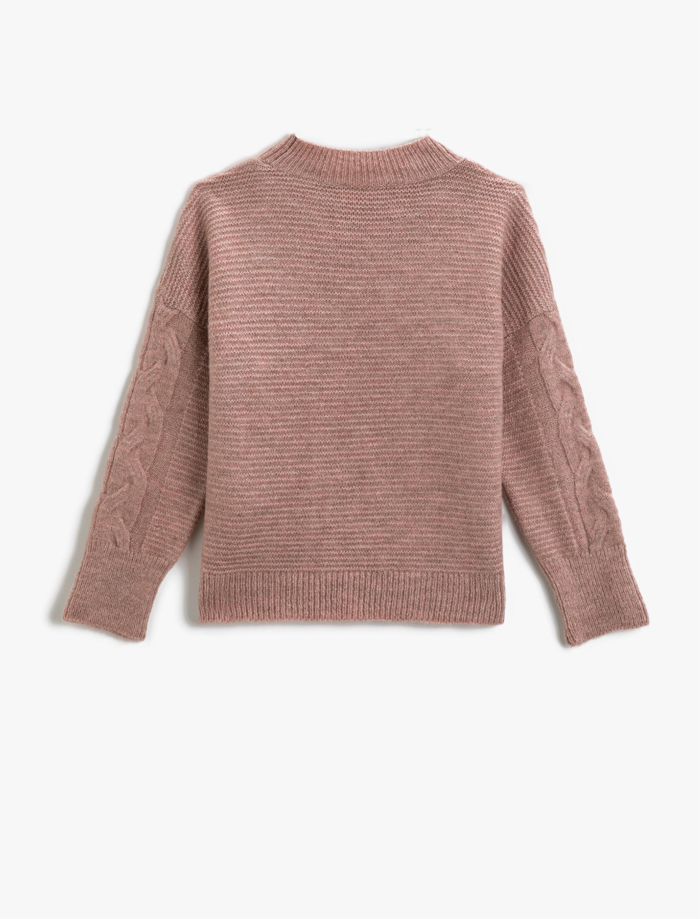  Kız Çocuk Triko Uzun Kollu Kazak Dokulu Bisiklet Yaka