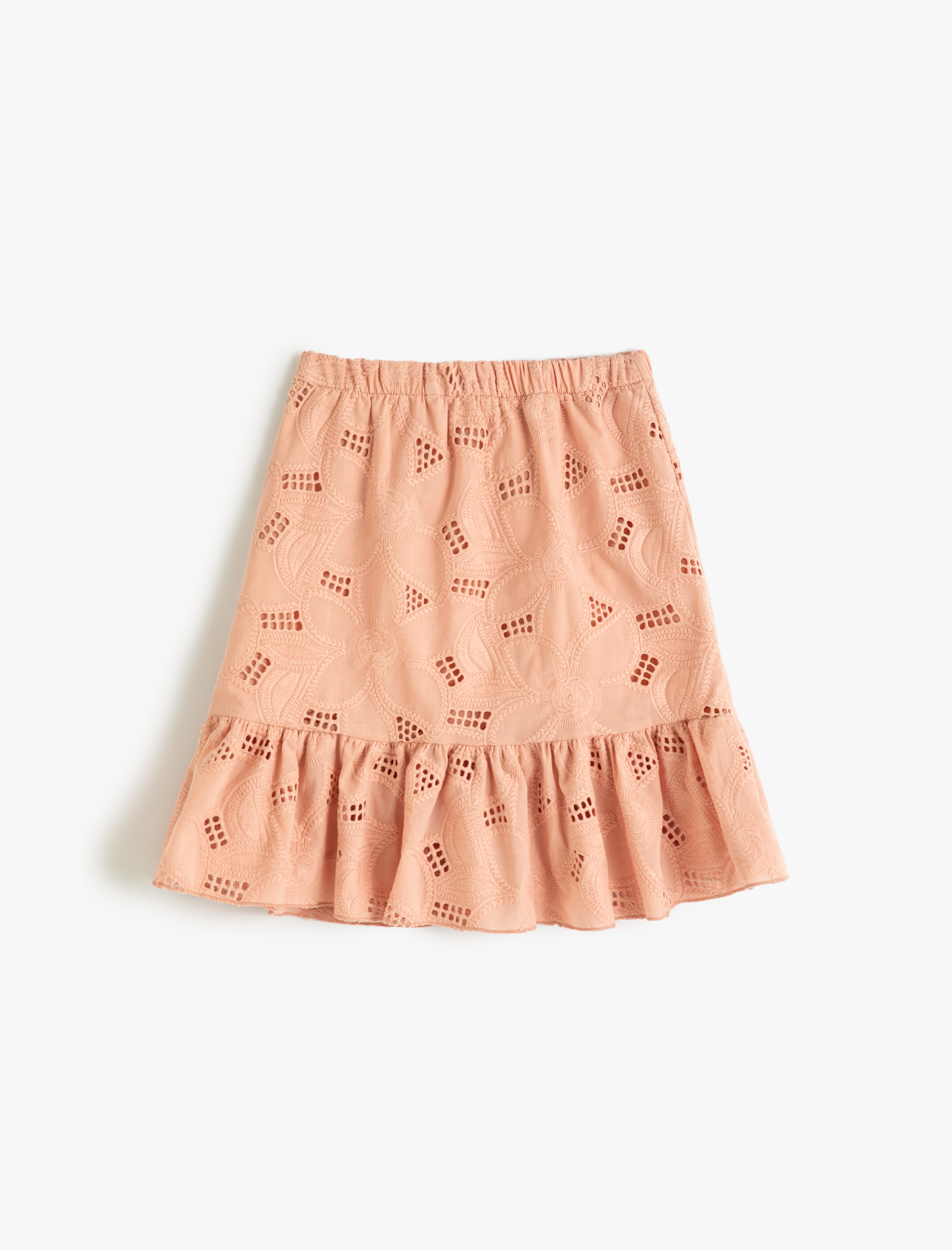  Kız Çocuk Fistolu Etek Beli Lastikli Fırfır Detaylı