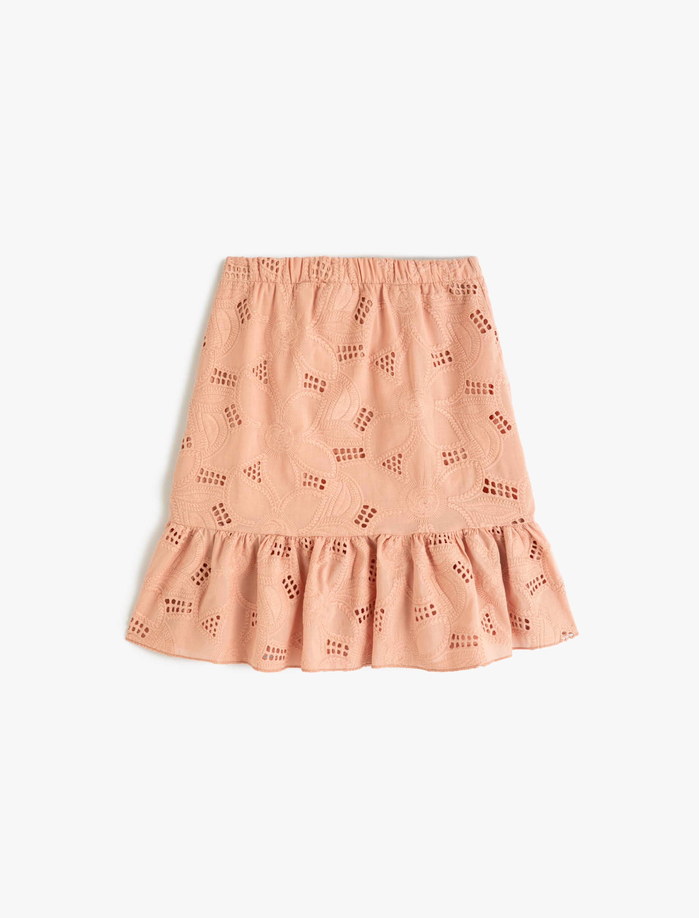  Kız Çocuk Fistolu Etek Beli Lastikli Fırfır Detaylı