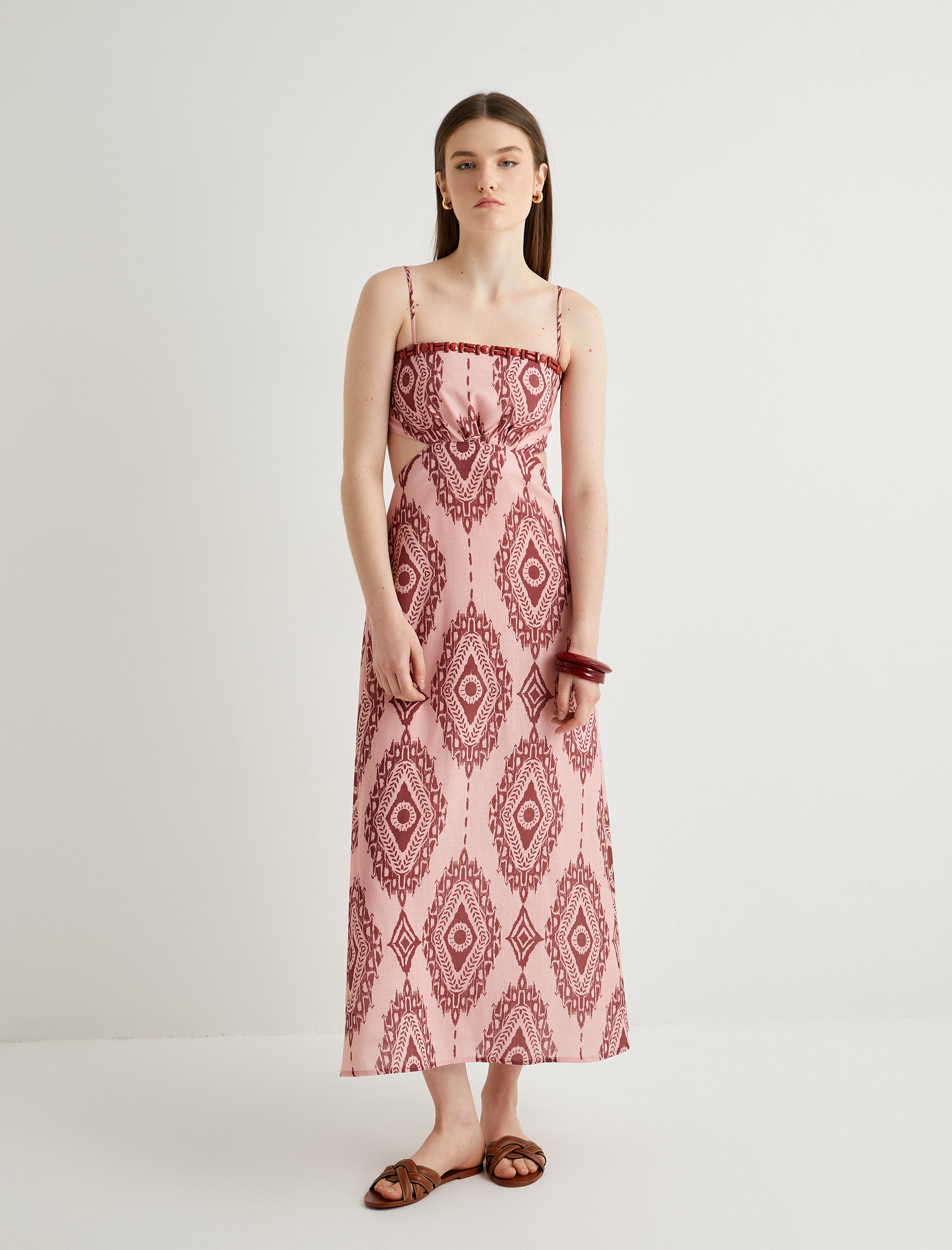   Koton X Melis Ağazat - Boncuk İşlemeli Midi Askılı Elbise