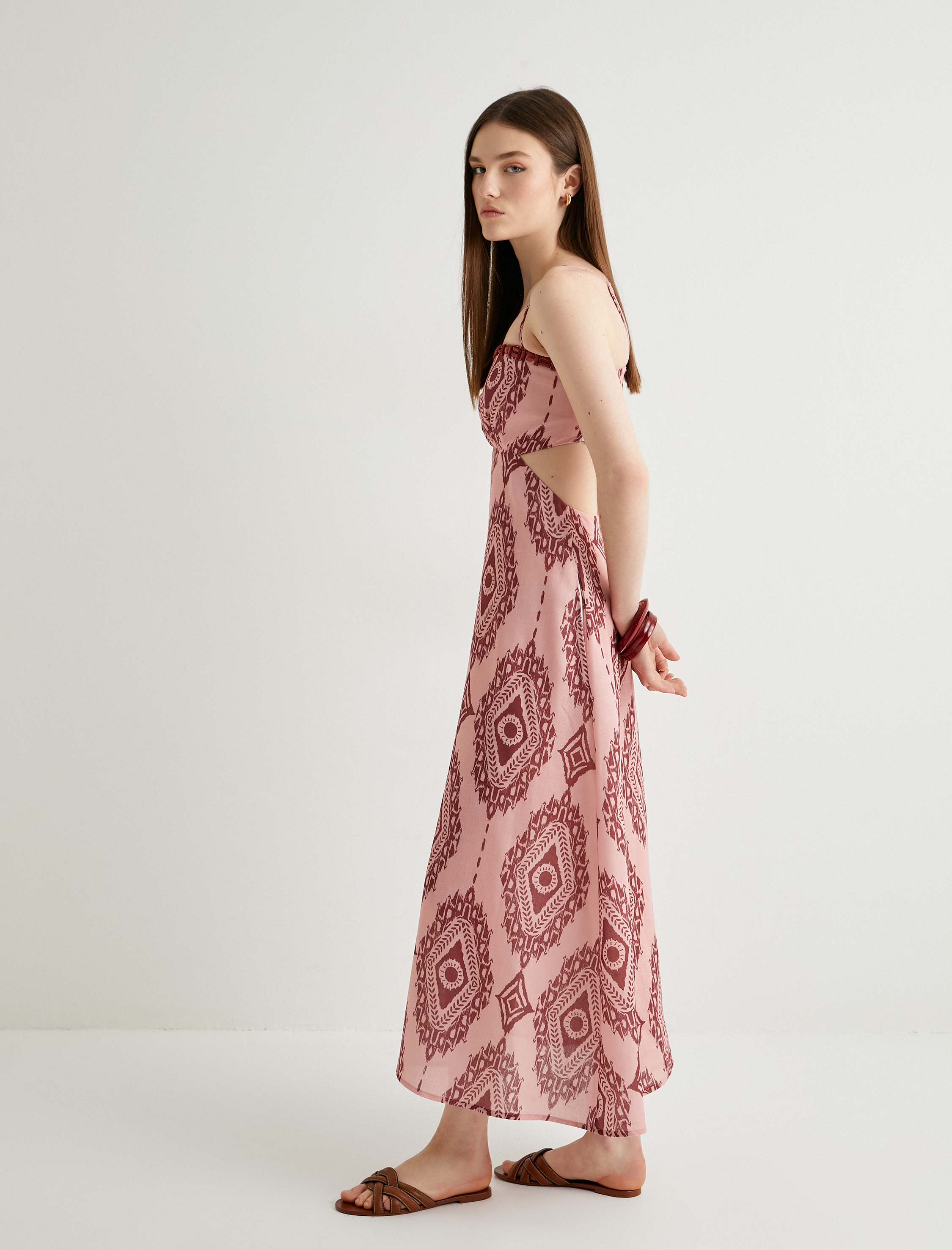   Koton X Melis Ağazat - Boncuk İşlemeli Midi Askılı Elbise