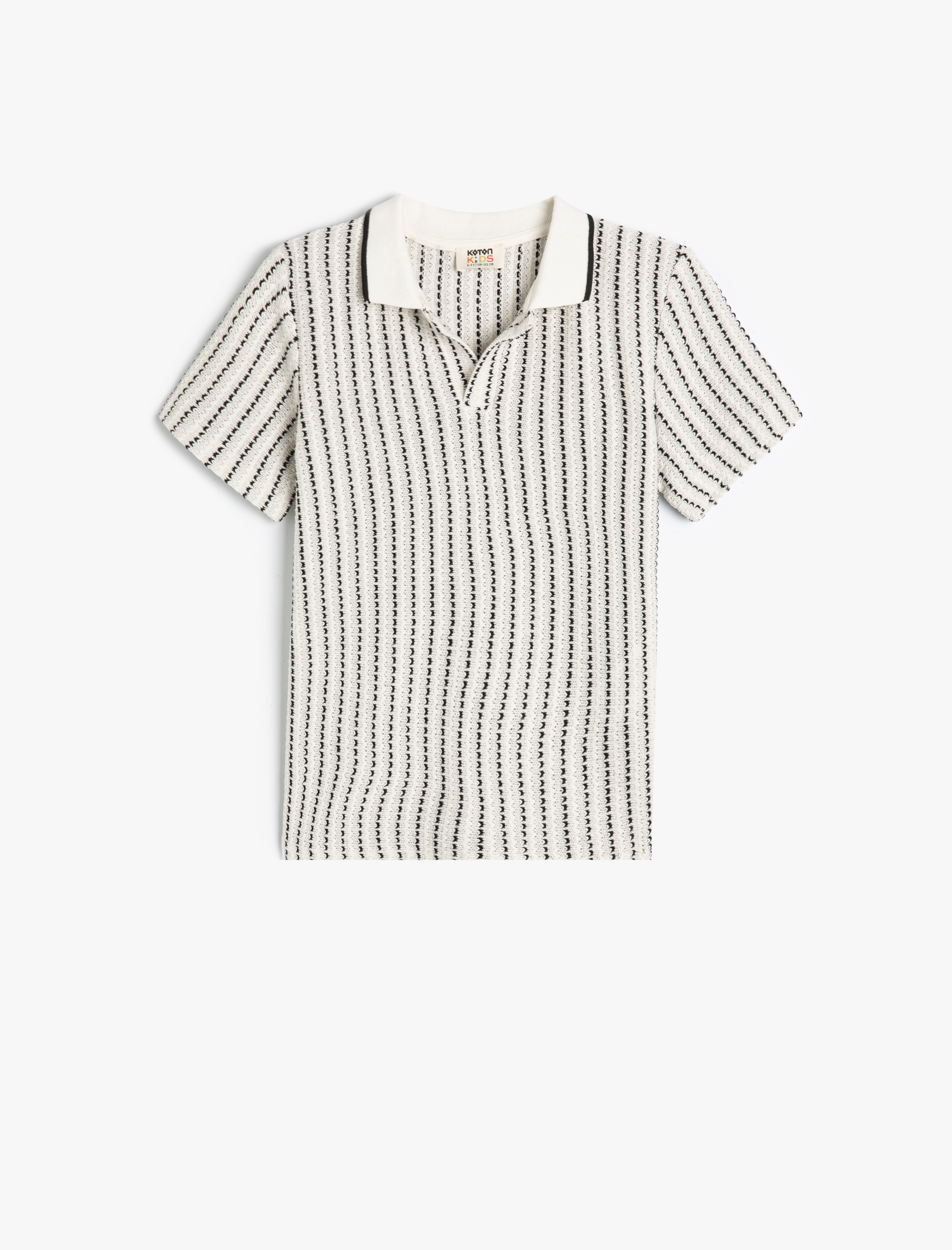  Erkek Çocuk Polo Yaka Tişört Ajurlu Kısa Kollu