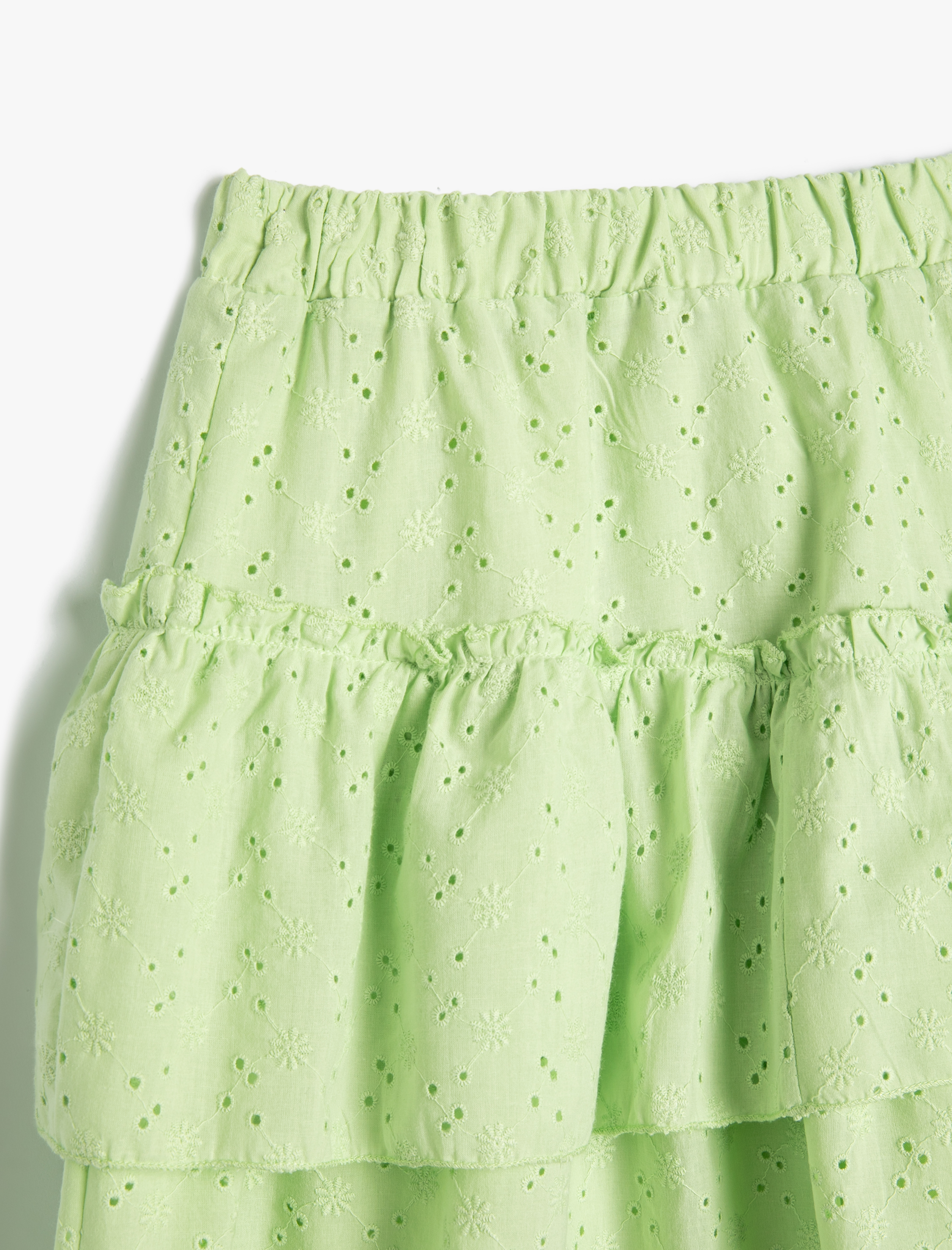  Kız Çocuk Fistolu Mini Etek Beli Lastikli Katlı