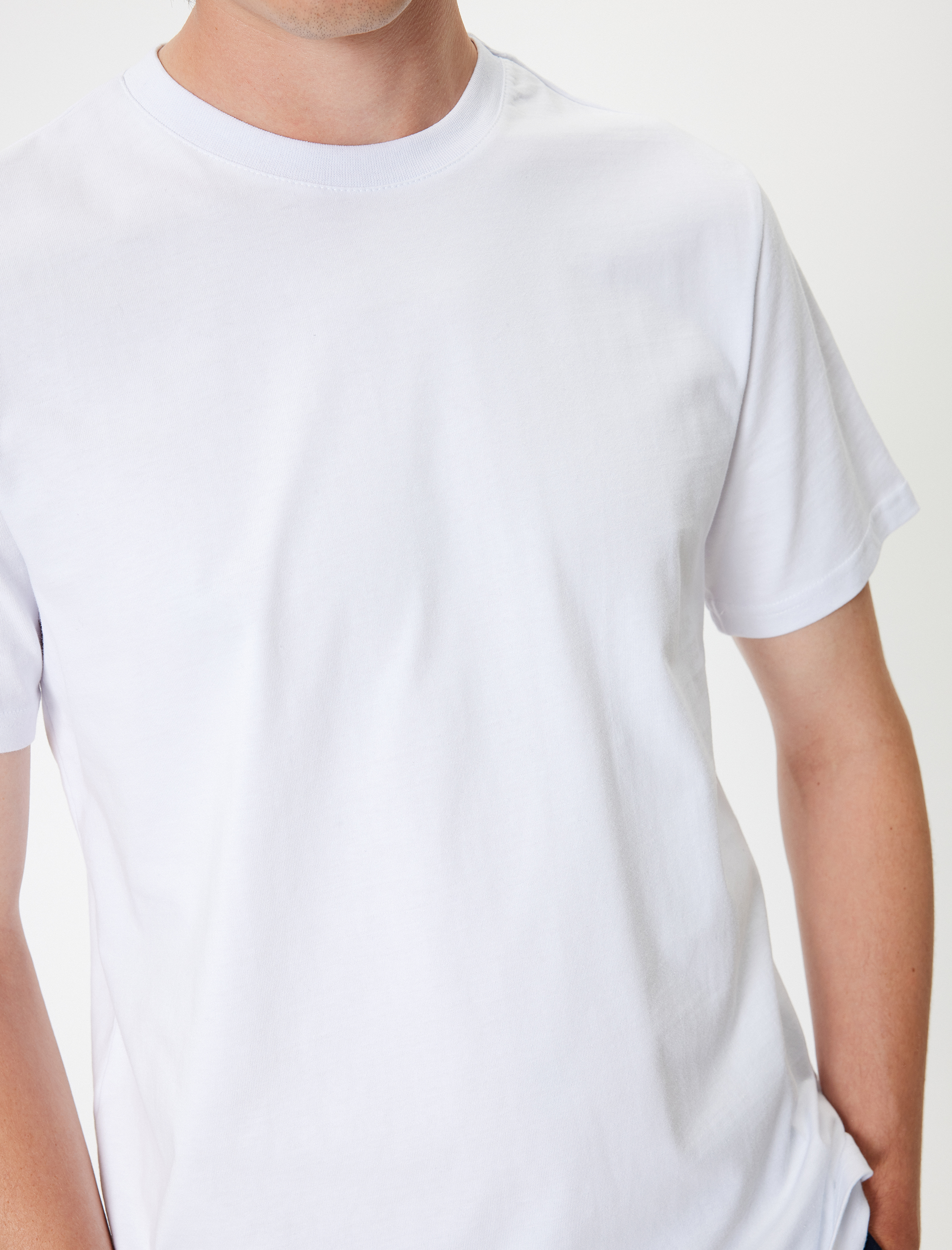   Basic Tişört Kısa Kollu Bisiklet Yaka Pamuklu