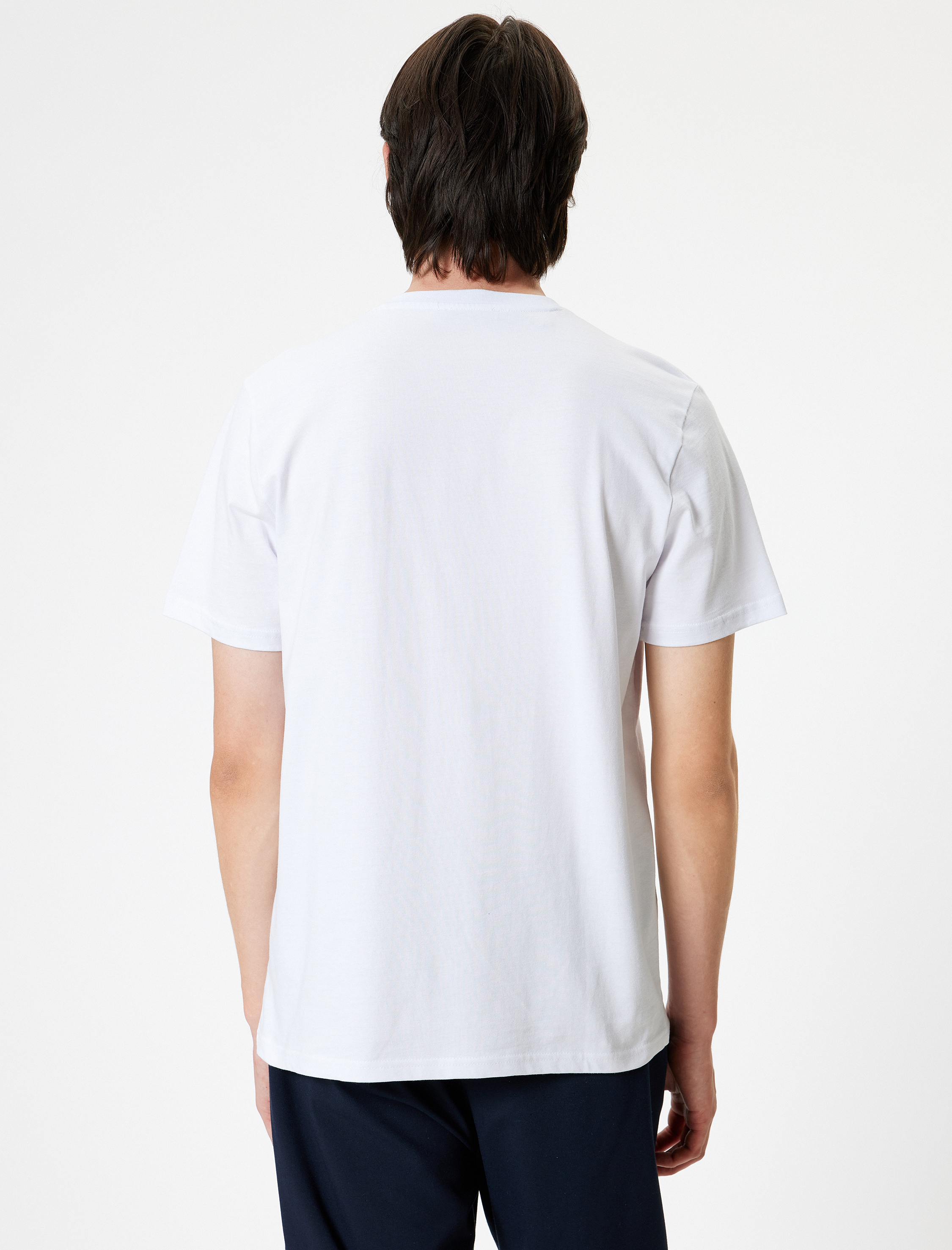   Basic Tişört Kısa Kollu Bisiklet Yaka Pamuklu