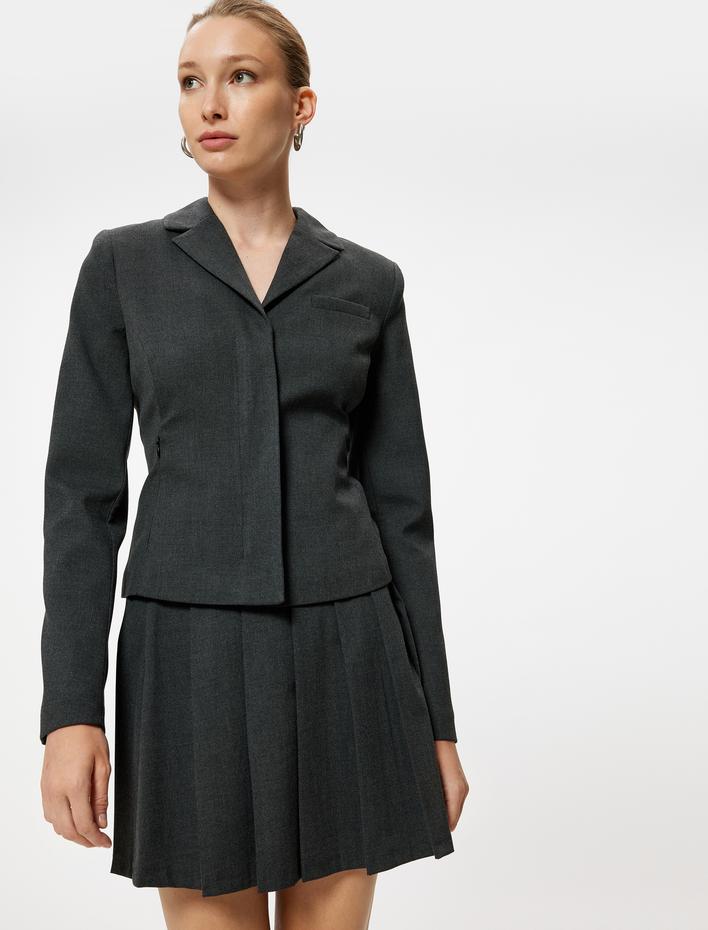  Cepli Uzun Kollu Slim Fit Blazer Ceket