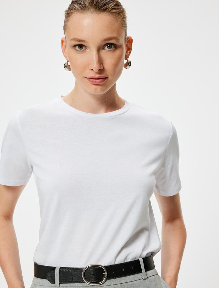  Basic Tişört Kısa Kollu Bisiklet Yaka Pamuklu