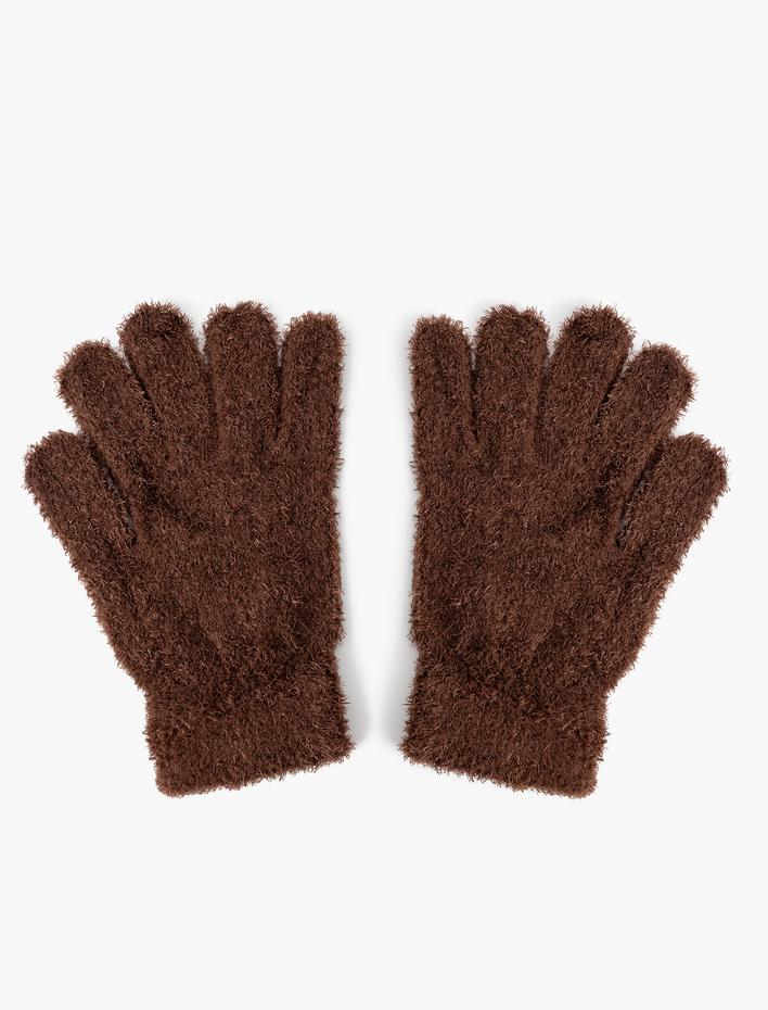Kadın Peluş Eldiven Yumuşak Dokulu