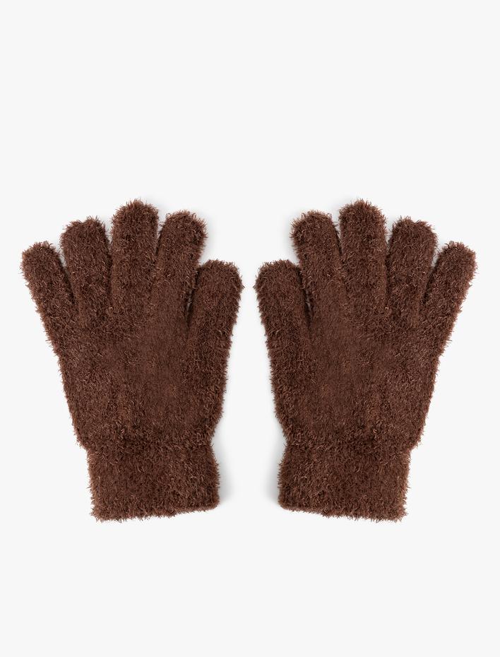 Kadın Peluş Eldiven Yumuşak Dokulu