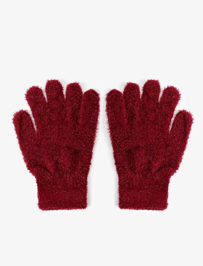 Kadın Peluş Eldiven Yumuşak Dokulu