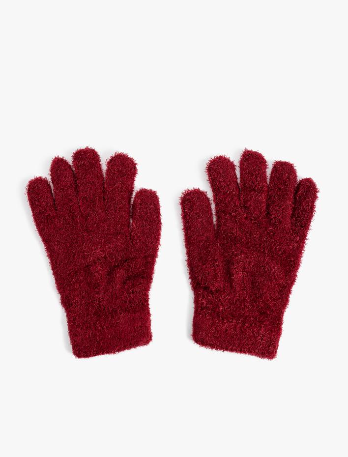 Kadın Peluş Eldiven Yumuşak Dokulu