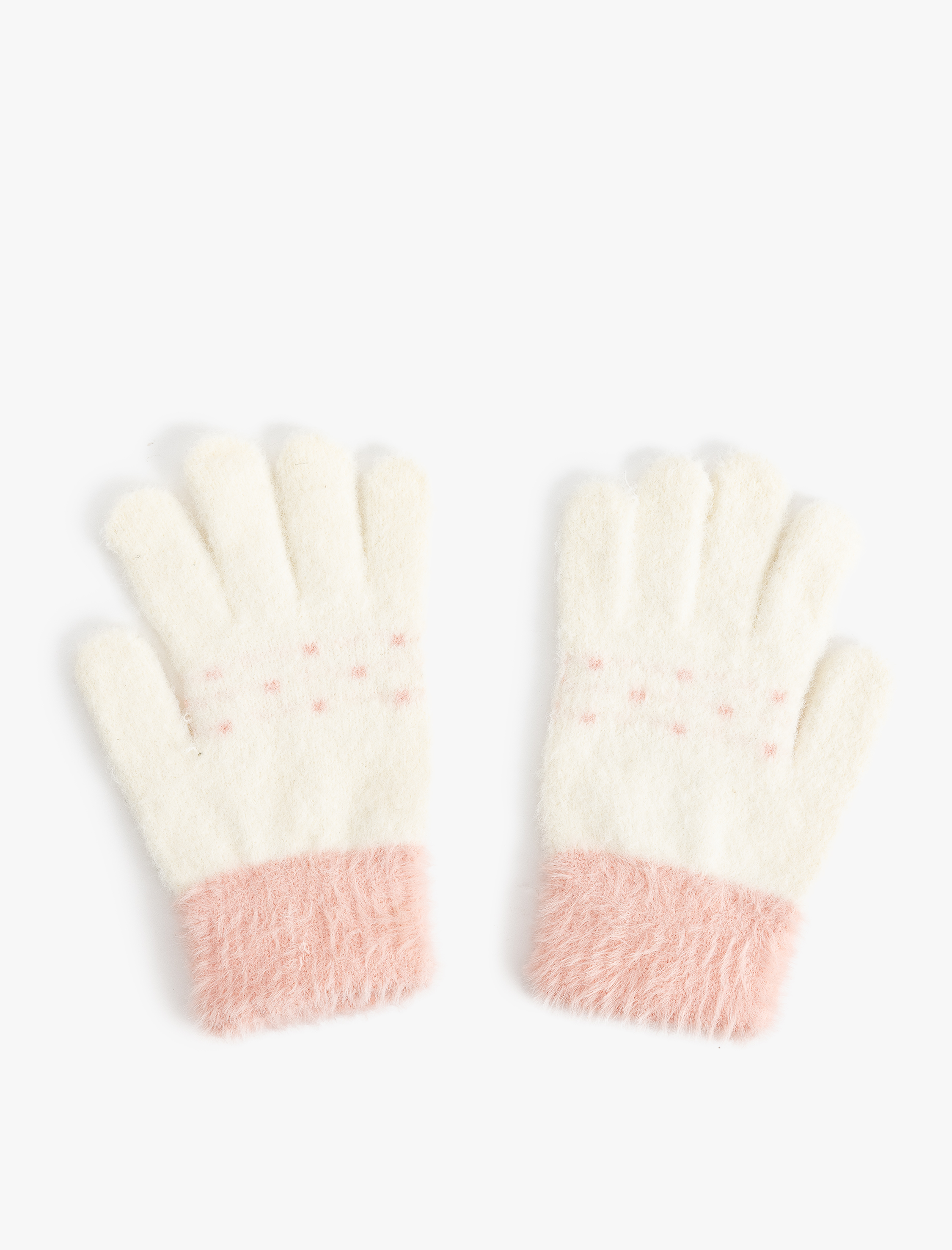  Kız Çocuk Peluş Eldiven Boncuk Detaylı