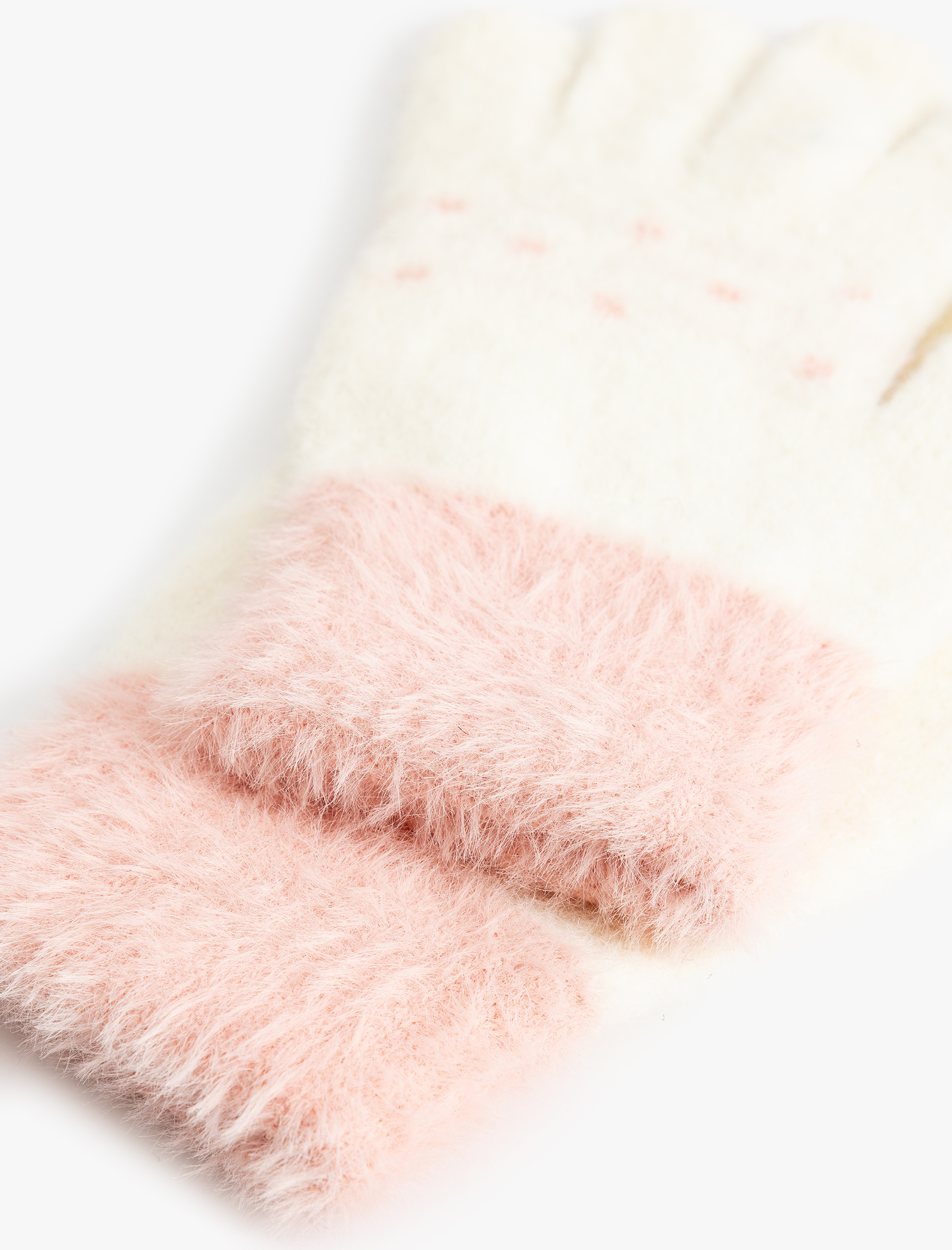  Kız Çocuk Peluş Eldiven Boncuk Detaylı