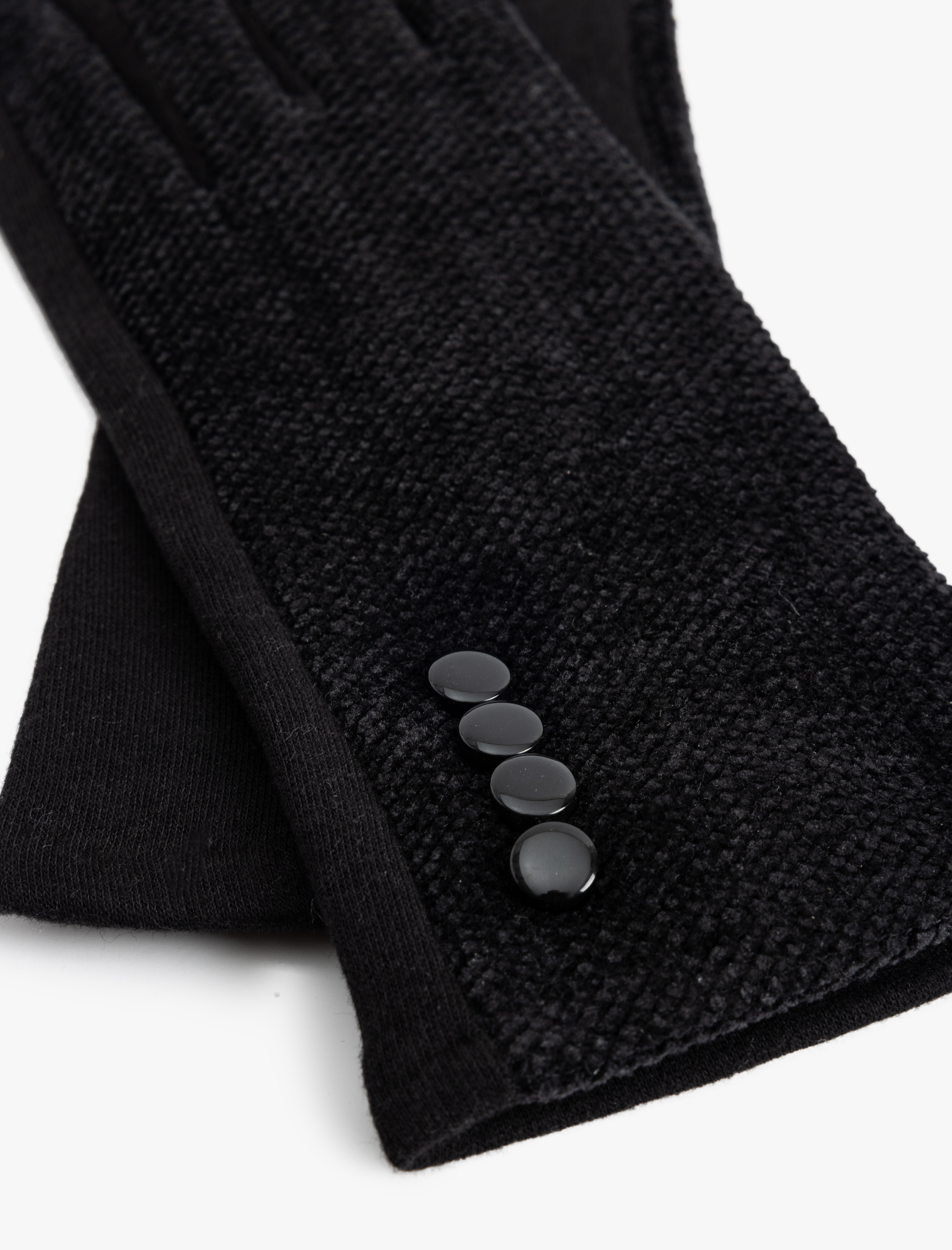  Kadın Dokulu Eldiven Düğme Detaylı