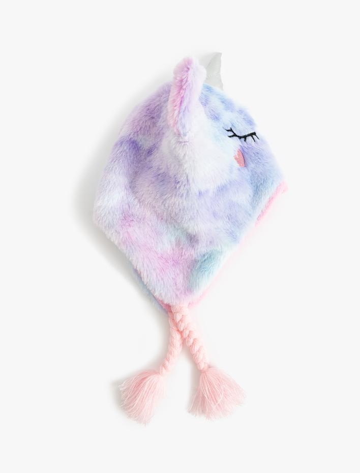 Kız Çocuk Peluş Kulak Kapaklı Bere Çene Altından Bağcıklı