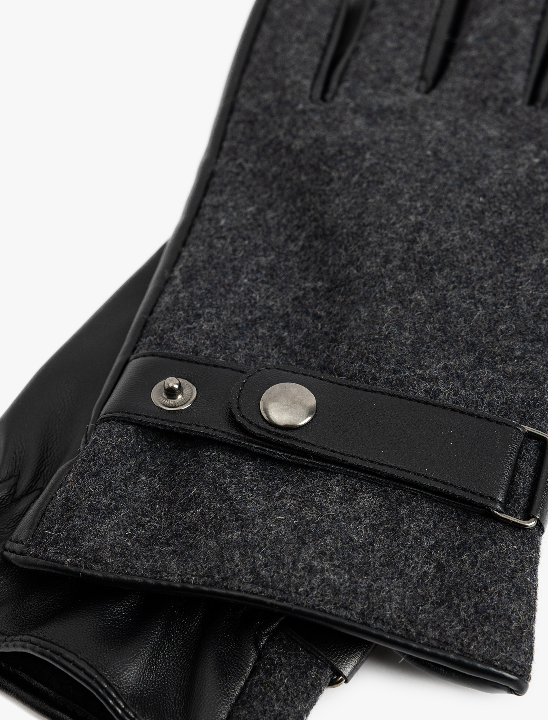  Erkek Eldiven Suni Deri Detaylı Çıt Çıt Düğmeli