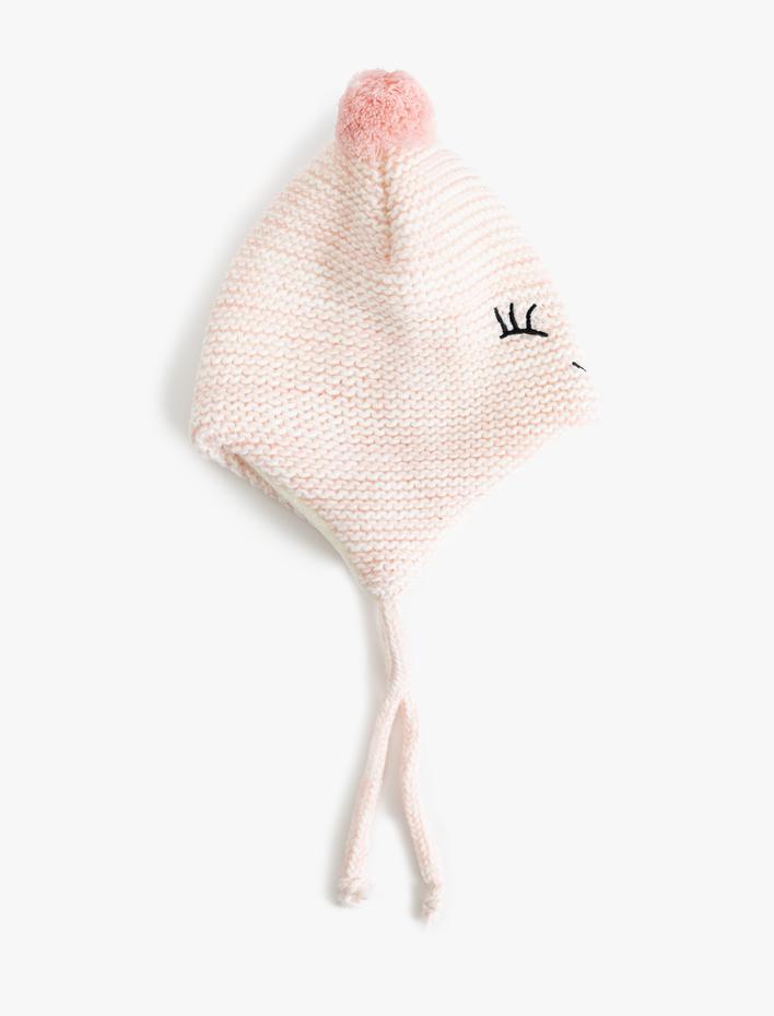 Kız Çocuk Kulak Kapaklı Bere Çene Altından Bağcıklı