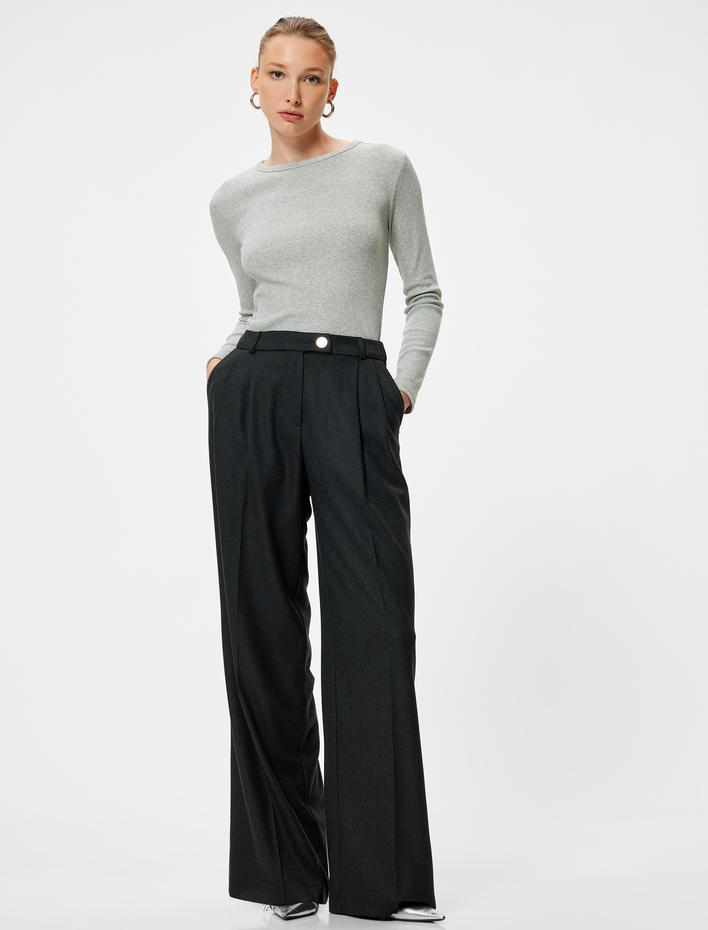  Fitilli Basic Body Uzun Kollu Bisiklet Yaka Pamuklu