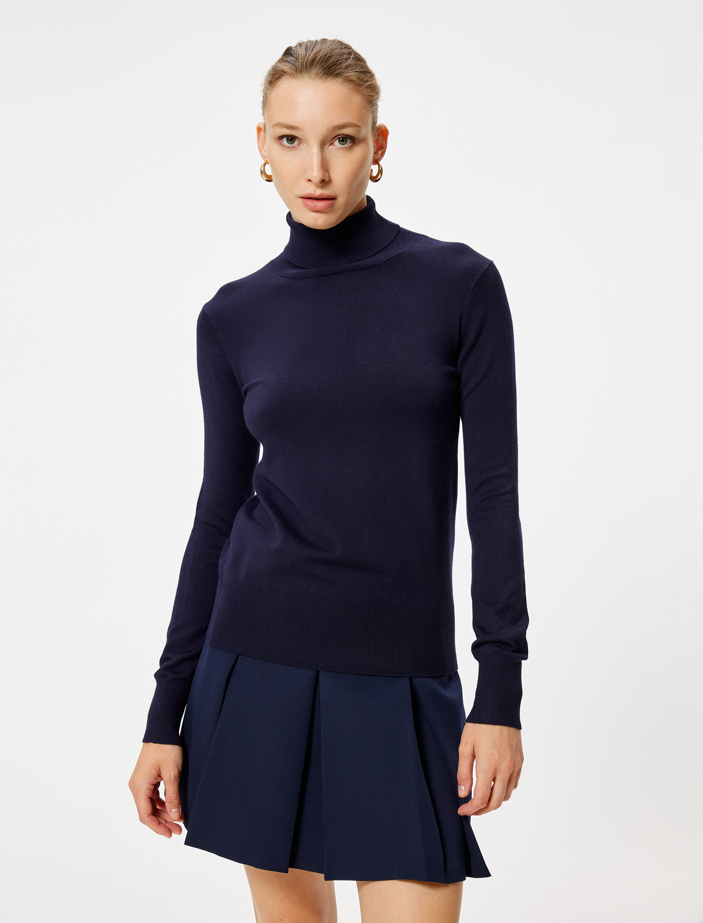 Balıkçı Yaka Triko Kazak Uzun Kollu