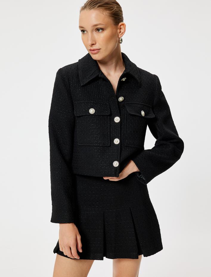  Yüksek Bel Mini Pileli Tüvit Etek