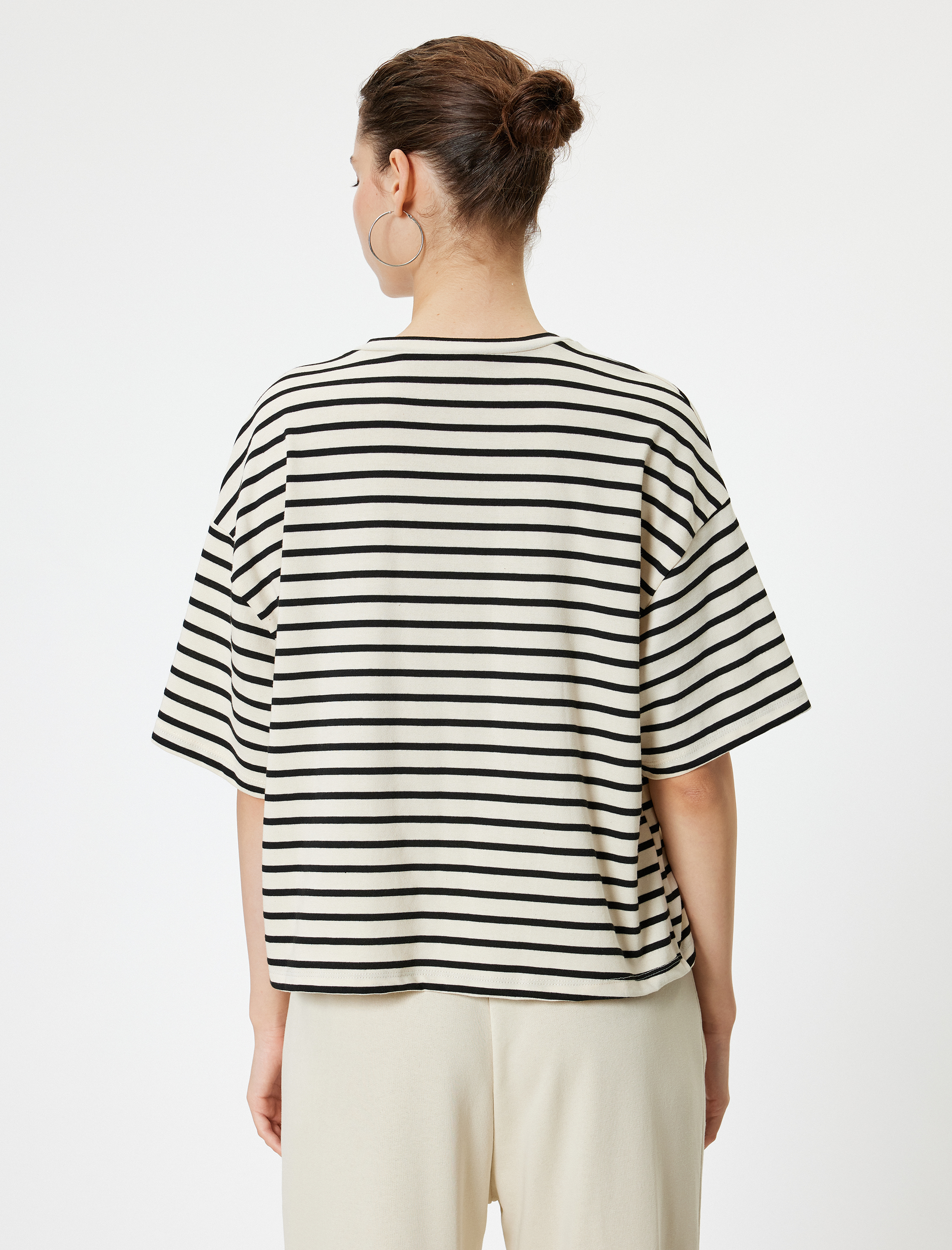   Basic Tişört Kısa Kollu Bisiklet Yaka Viskon Karışımlı