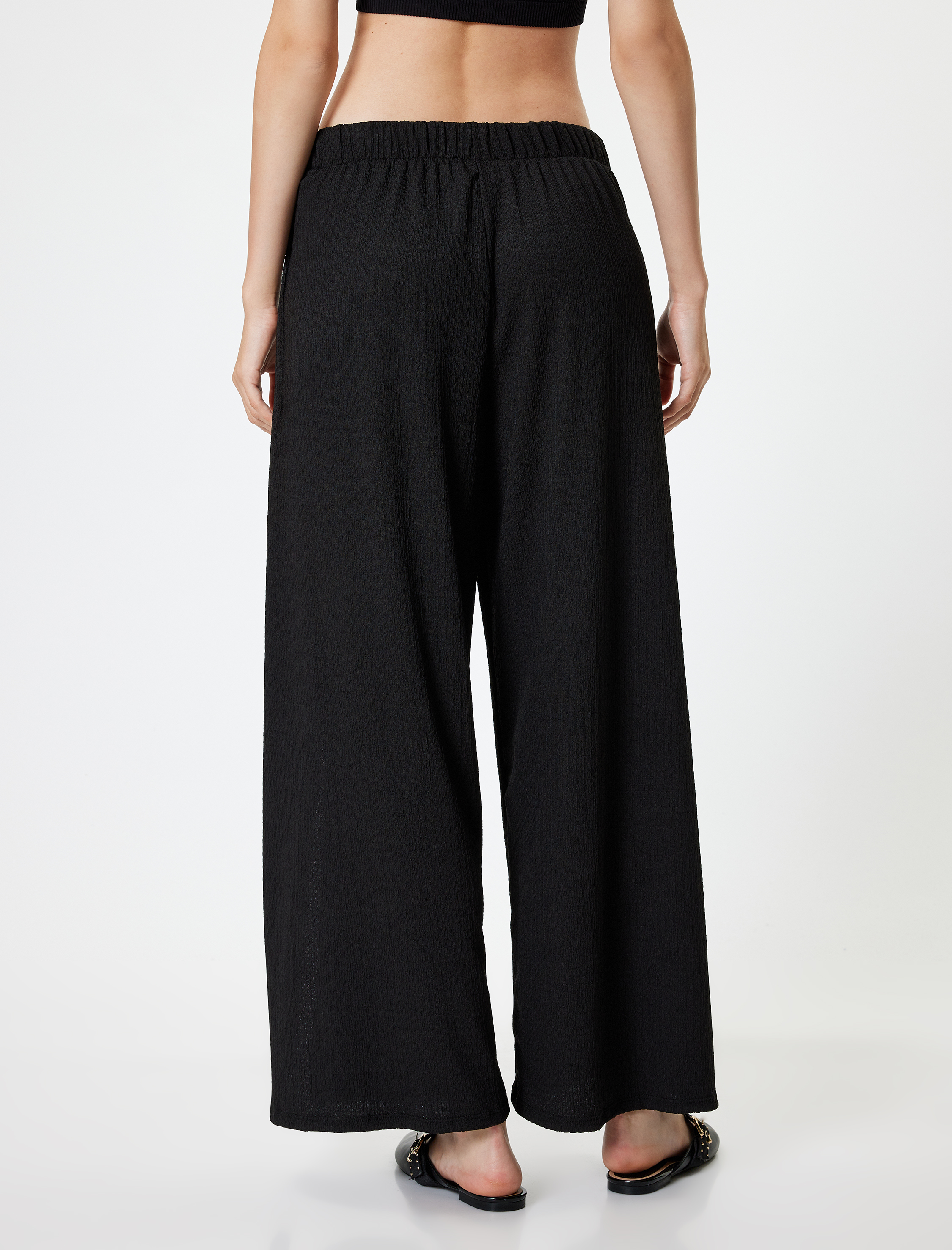   Oversize Pantolon Kruvaze Bağlama Detaylı Yırtmaçlı Bürümcük