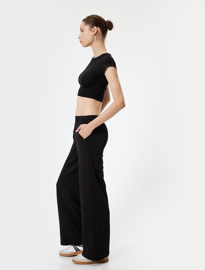  Bol Paça Eşofman Altı Beli Lastikli Cepli Rahat Kalıp