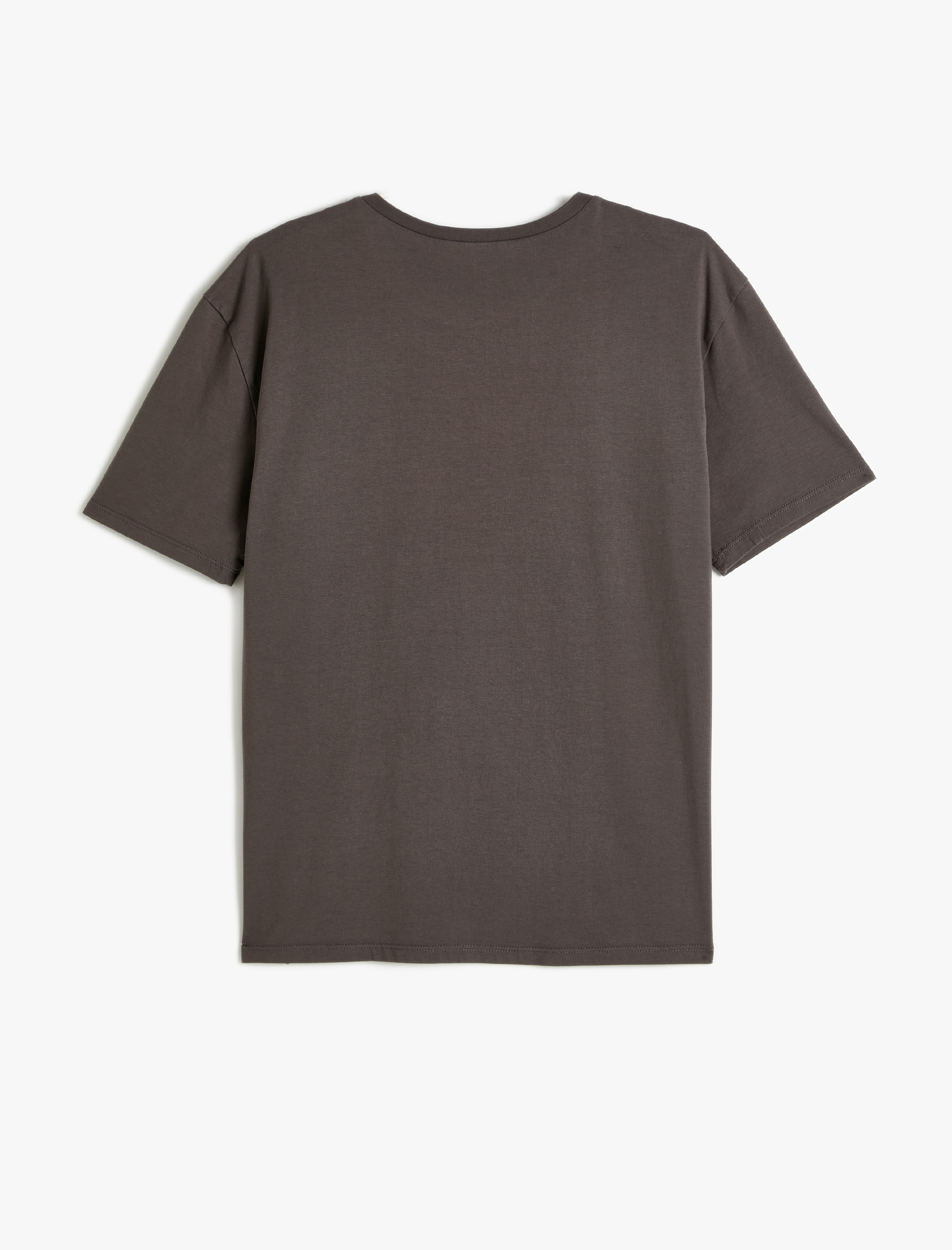   Oversize Tişört Kısa Kollu Slogan Baskılı Bisiklet Yaka Pamuklu