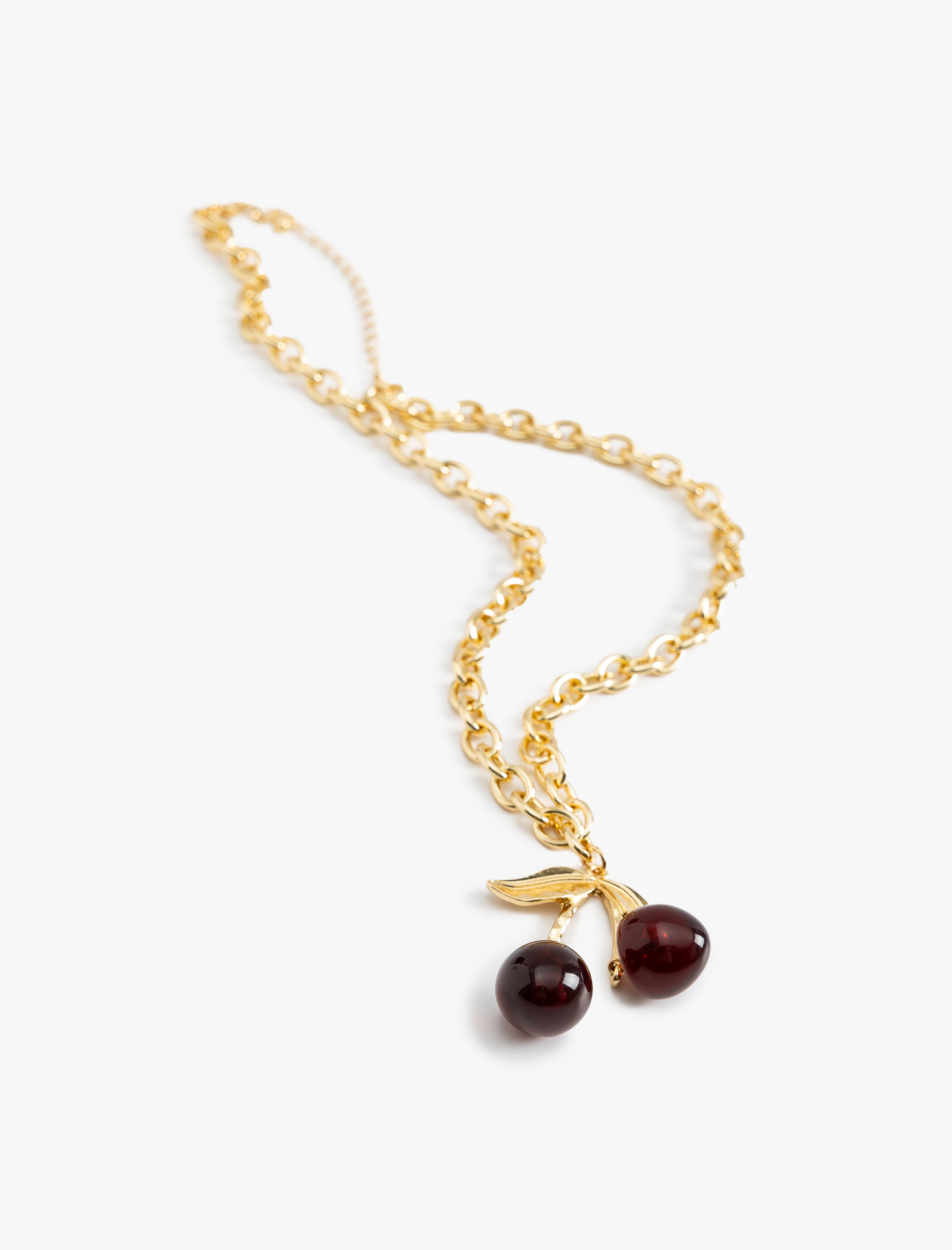  Kadın Kiraz Detaylı Zincir Kolye