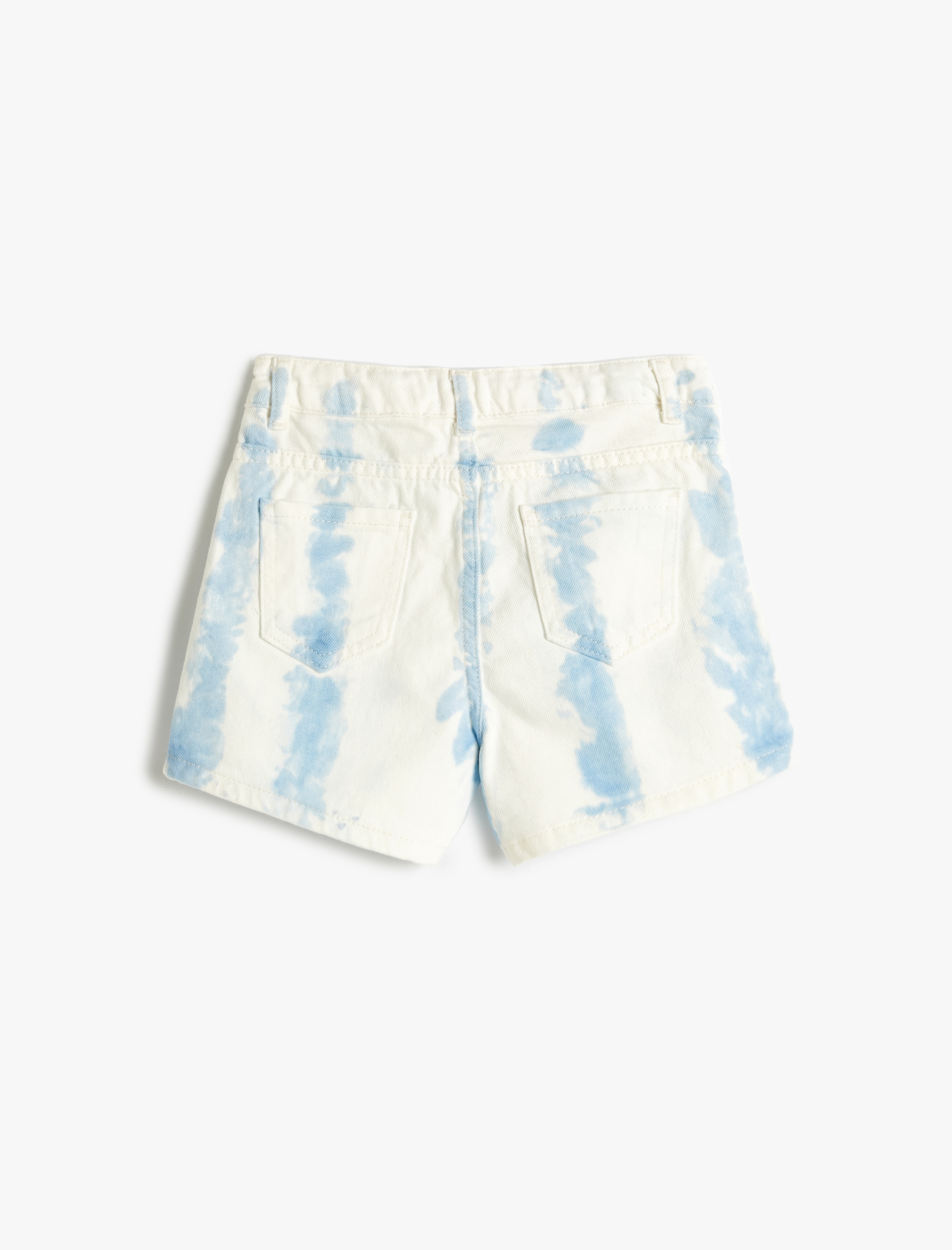 Kız Çocuk Kot Şort Mini Batik Desenli Pamuklu