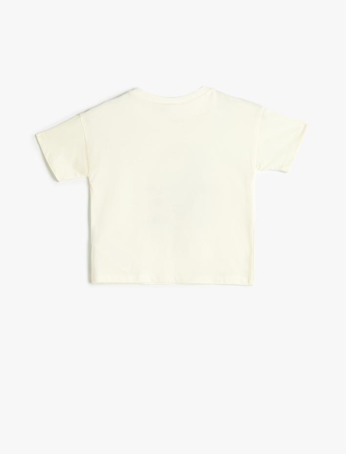 Erkek Bebek Tişört Aslan Baskılı Kısa Kollu Bisiklet Yaka Pamuklu