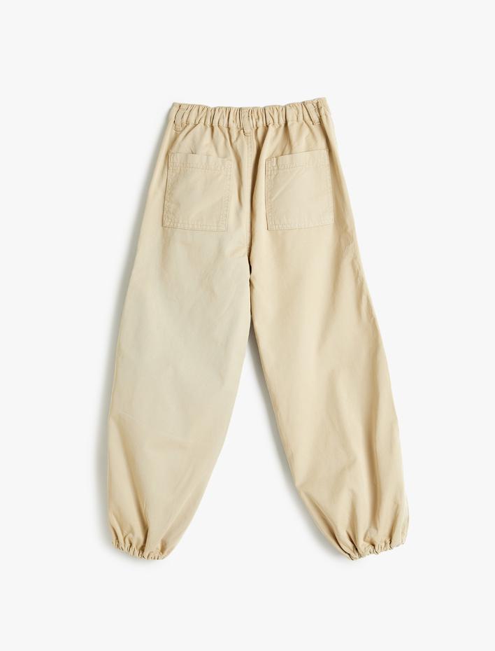 Kız Çocuk Cepli Standart Bel Paraşüt Jogger Pantolon