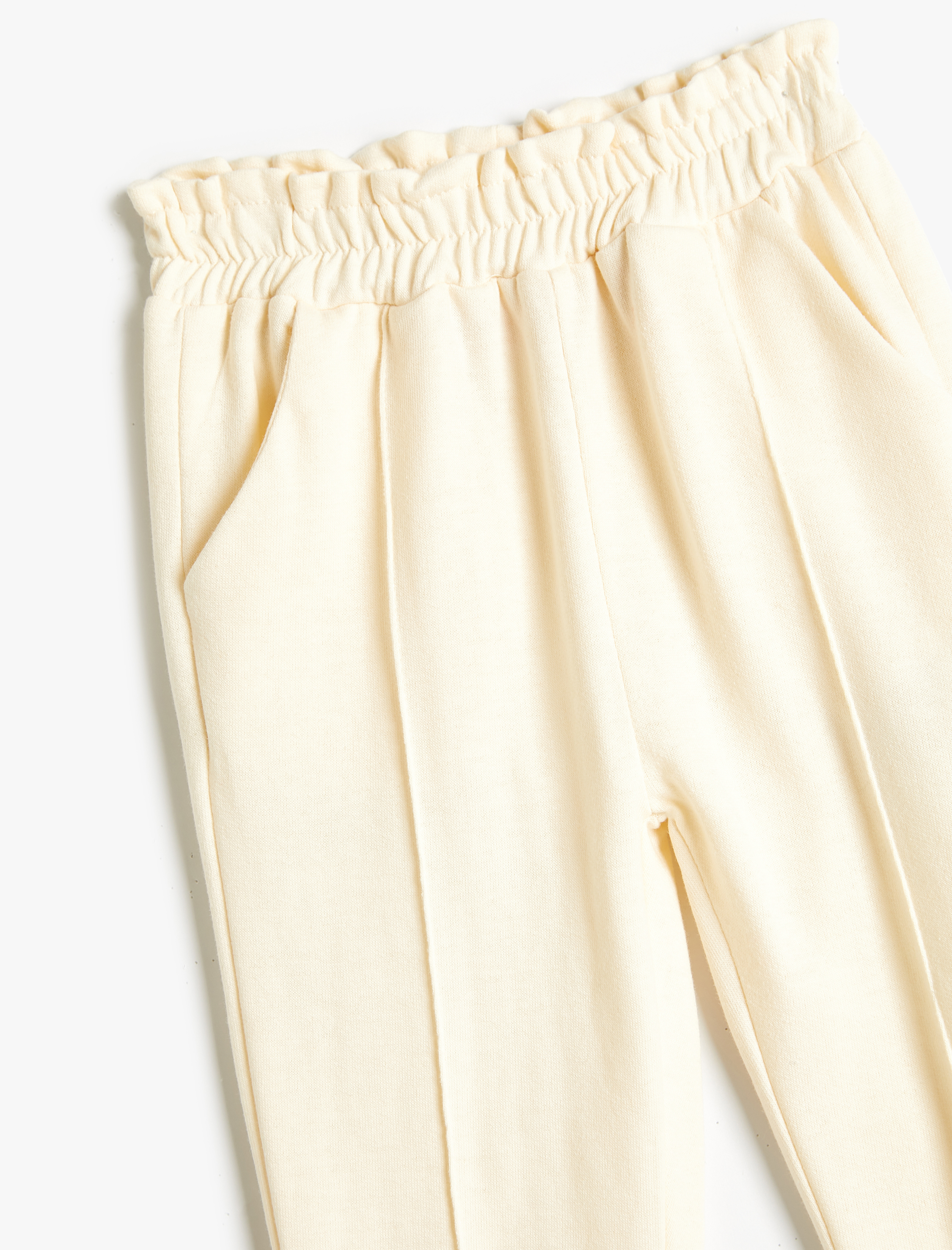  Kız Bebek Jogger Eşofman Altı Beli Lastikli Cepli Beli Fırfırlı Şardonlu