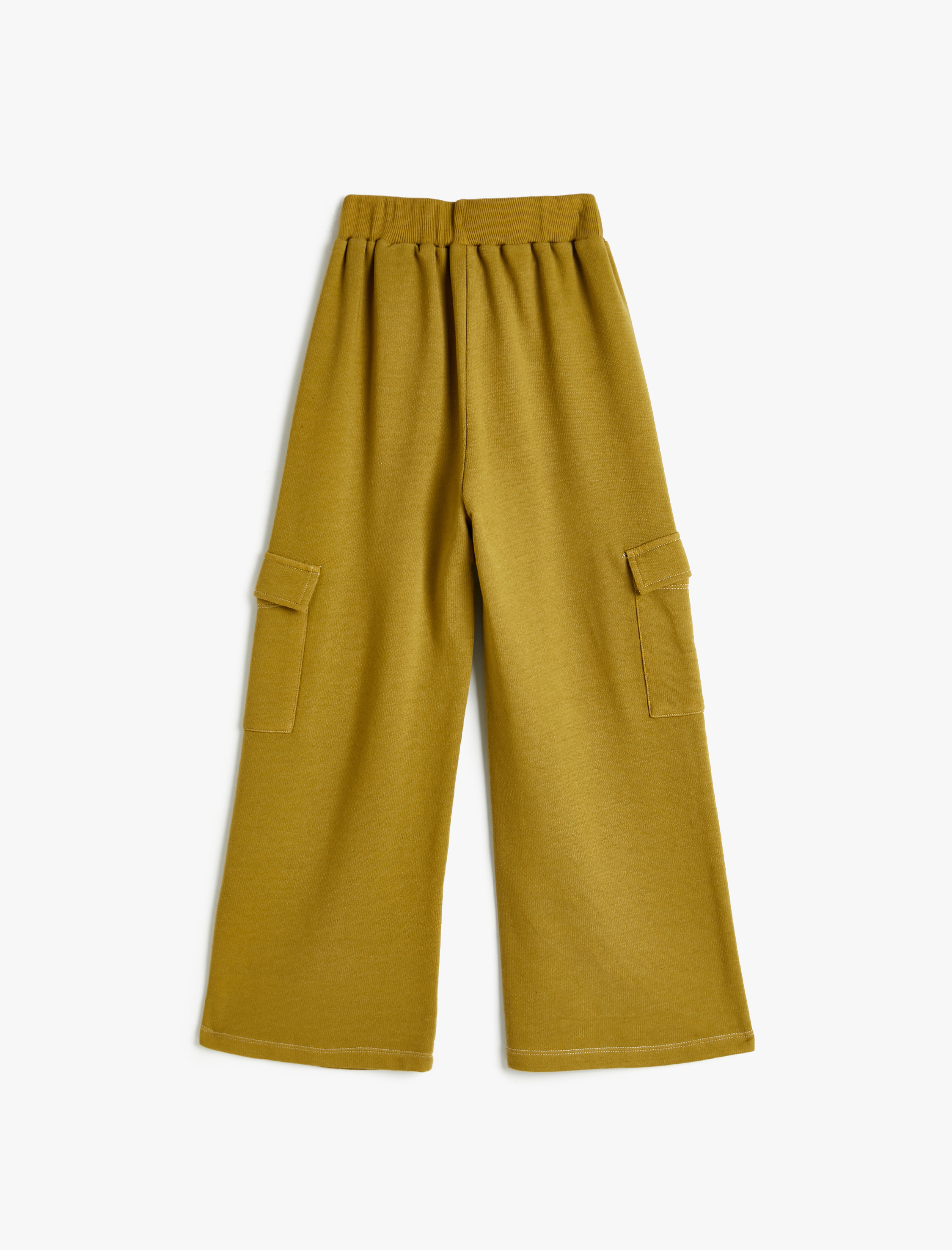  Kız Çocuk Pantolon Geniş Paça Cep Detaylı Beli Lastikli