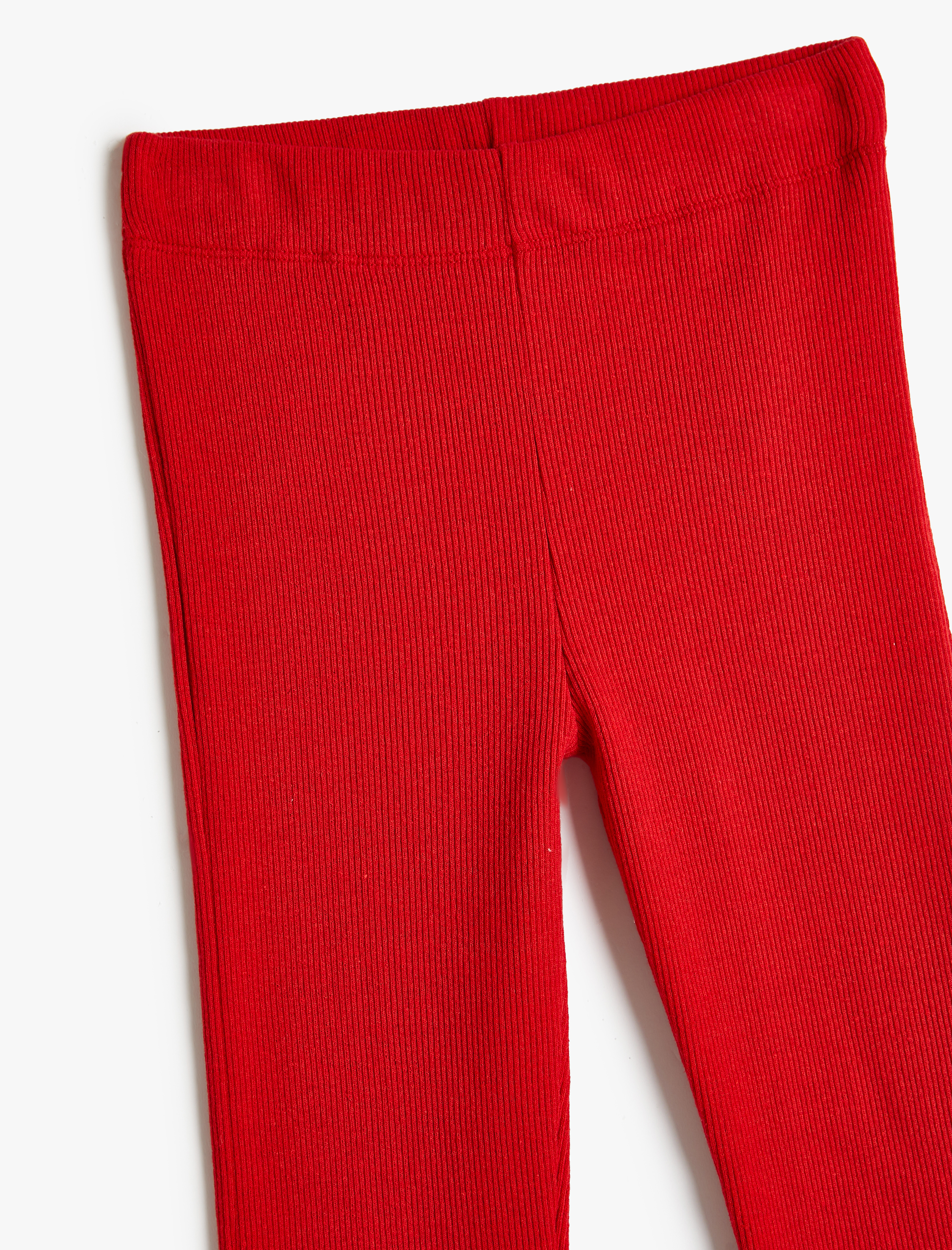  Kız Çocuk İspanyol Paça Pantolon Fitilli Yırtmaç Detaylı Beli Lastikli