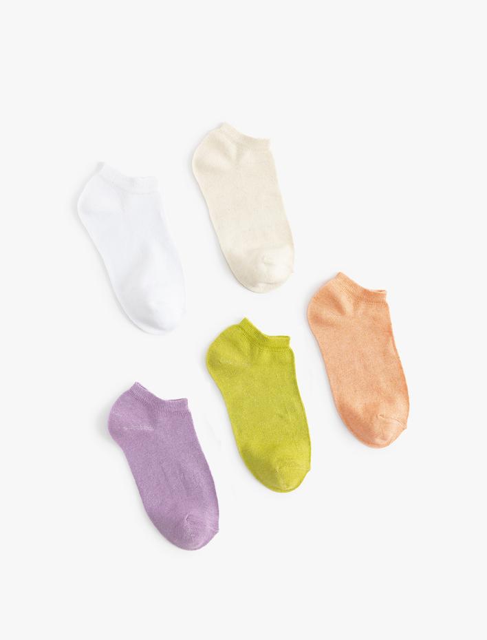 Kadın 5'li Patik Çorap Seti Çok Renkli Basic