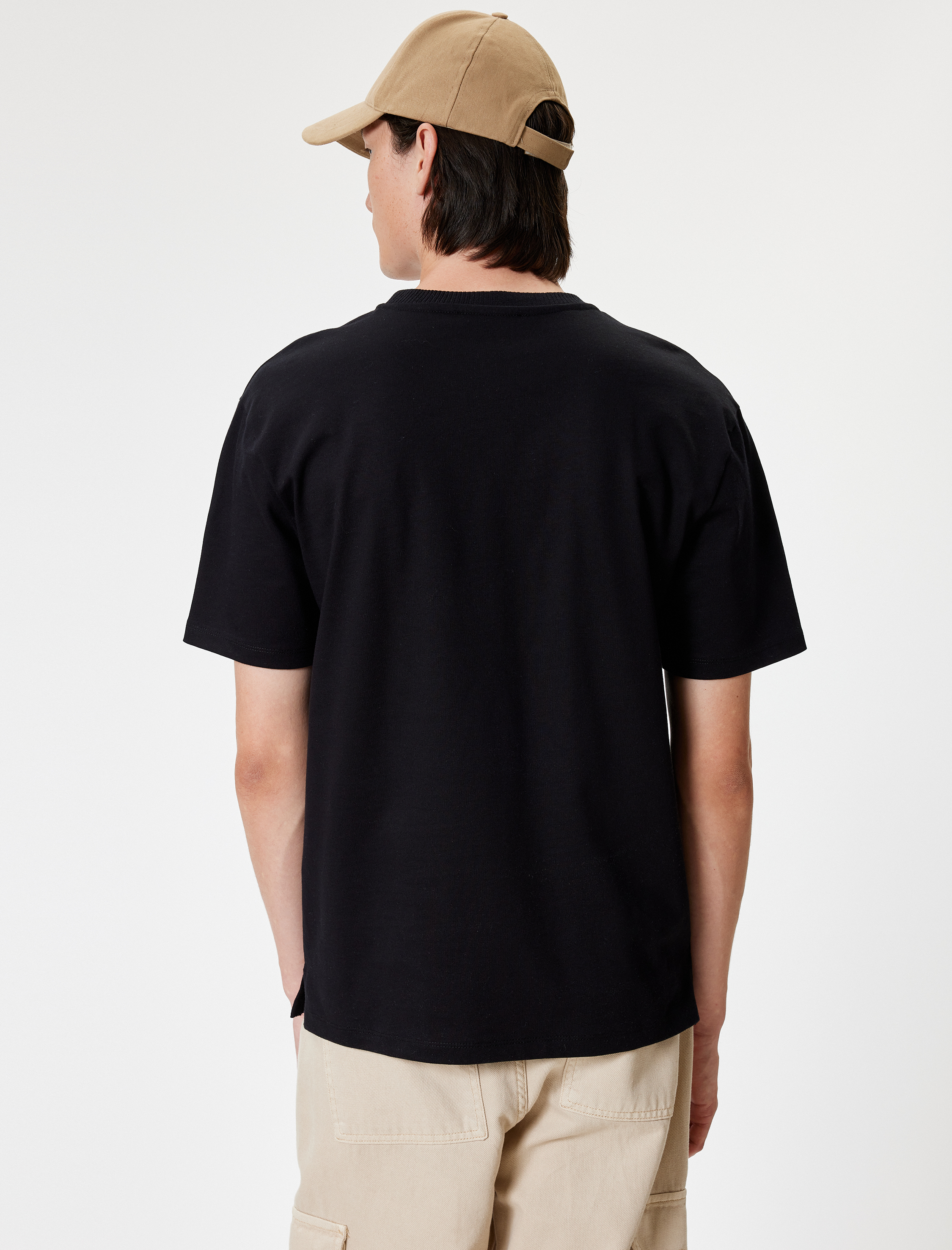   Bisiklet Yaka Kısa Kollu Pamuklu Basic Tişört