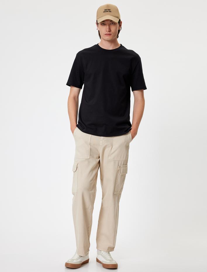  Bisiklet Yaka Kısa Kollu Pamuklu Basic Tişört