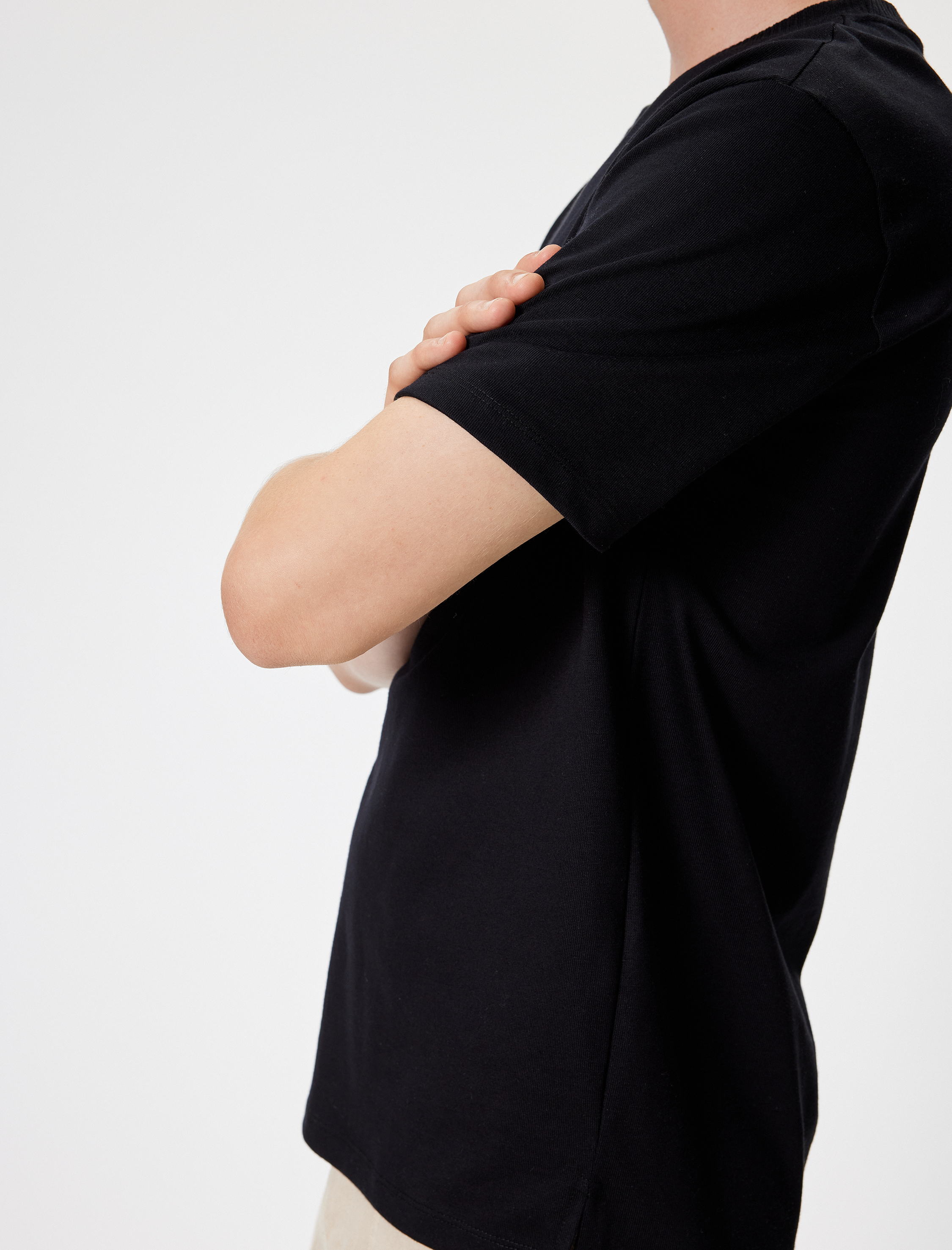   Bisiklet Yaka Kısa Kollu Pamuklu Basic Tişört