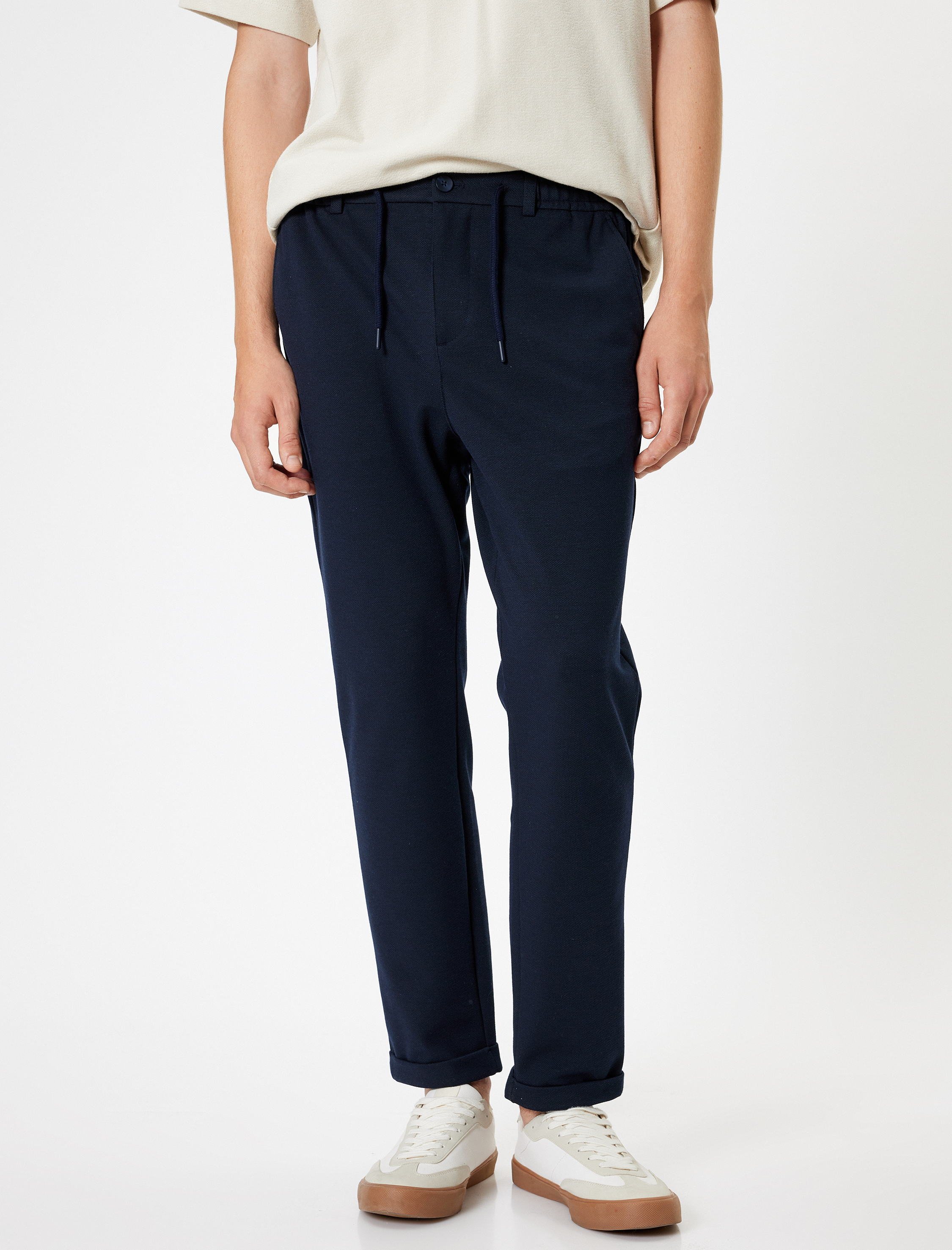   Slim Fit Chino Pantolon Lastik Detaylı