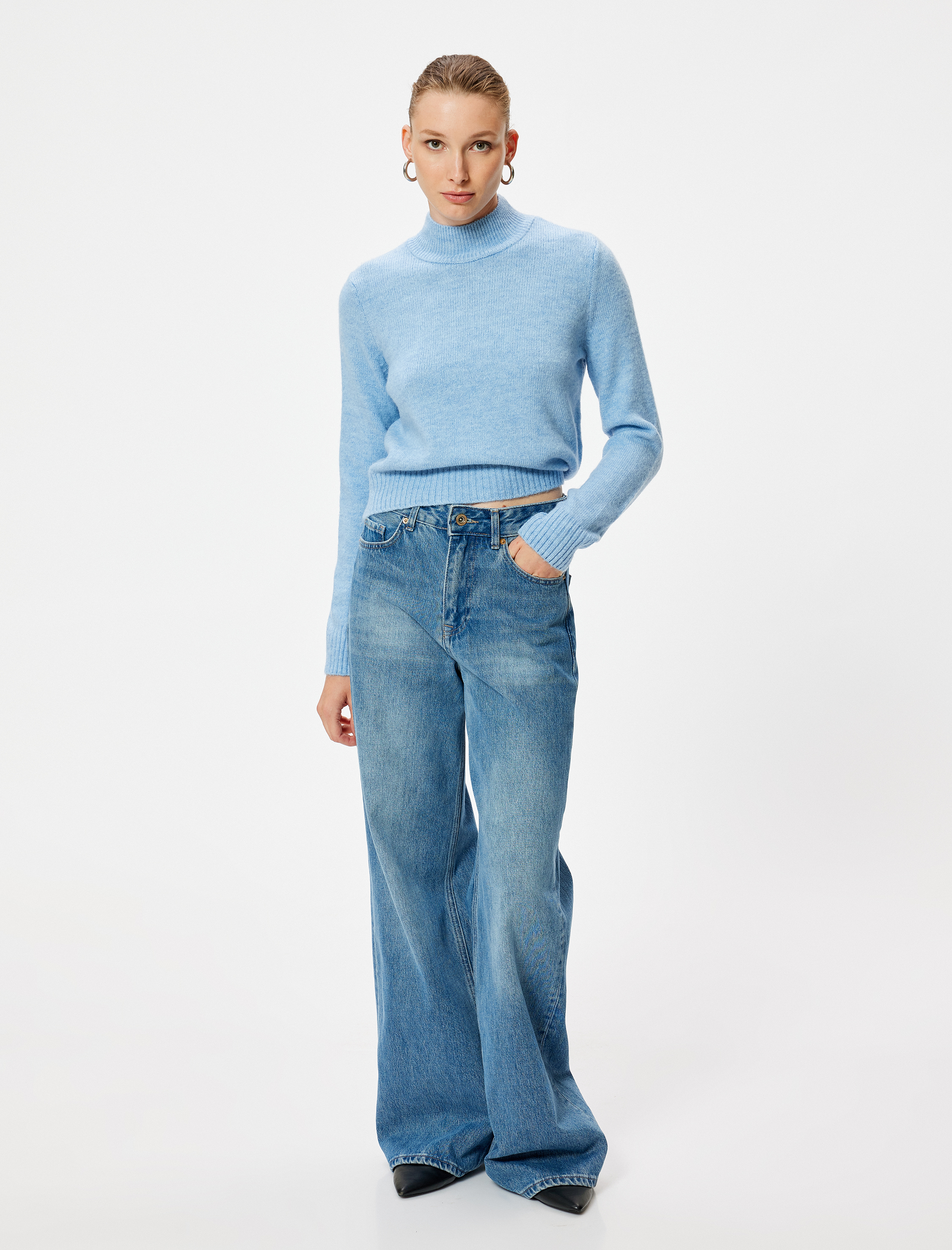   Balıkçı Yaka Triko Kazak Uzun Kollu Yumuşak Dokulu