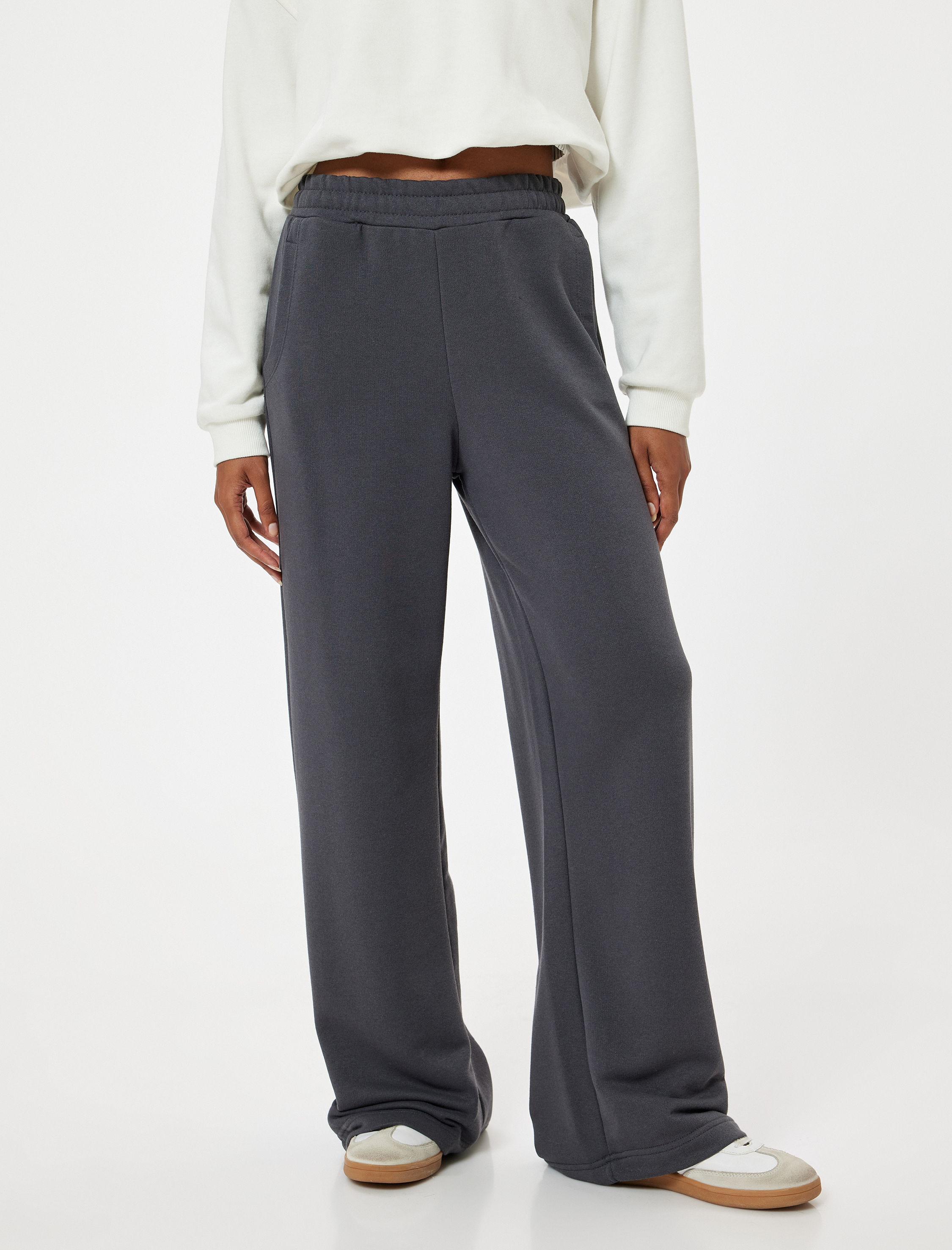   Bol Paça Eşofman Altı Beli Lastikli Cepli Rahat Kalıp