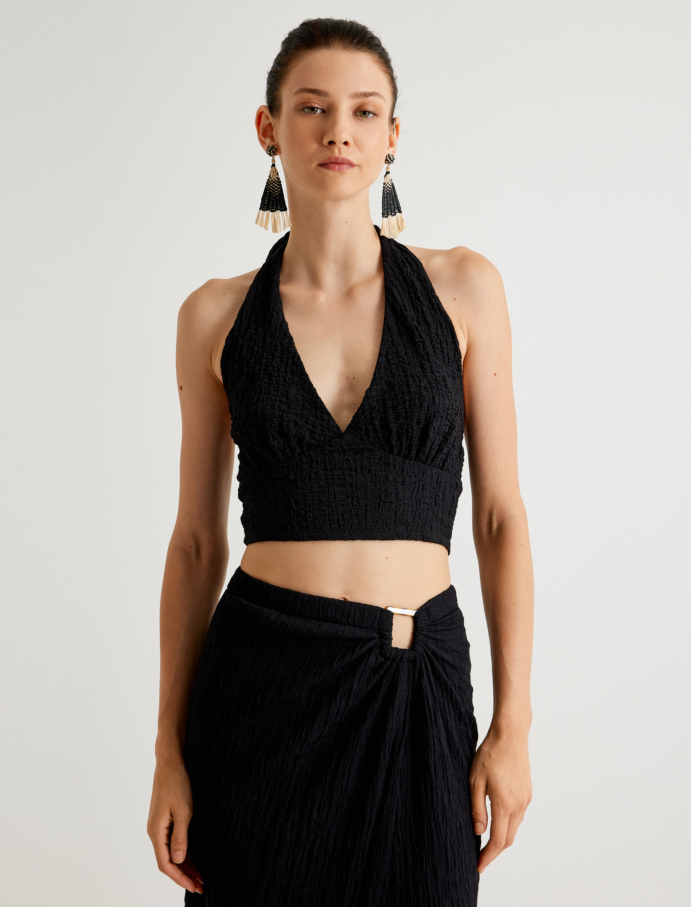 Koton X Melis Ağazat - Halter Yaka Büstiyer  Dokulu