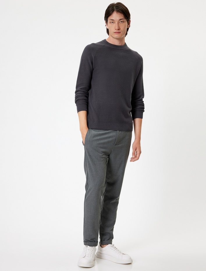  Bisiklet Yaka Kazak Triko Basic Uzun Kollu Pamuklu