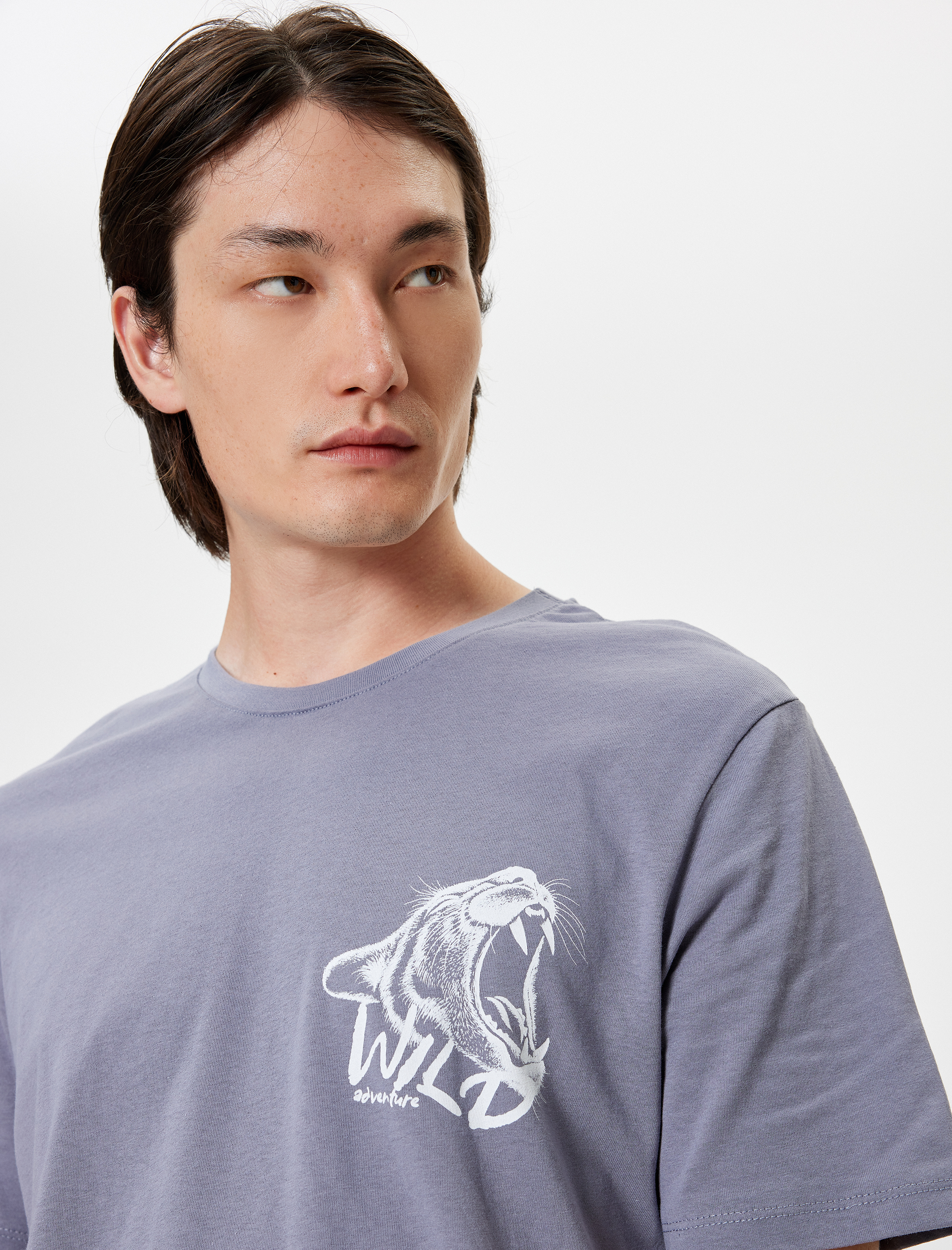   Bisiklet Yaka Pamuklu Regular Fit Kısa Kollu Hayvan Baskılı Tişört