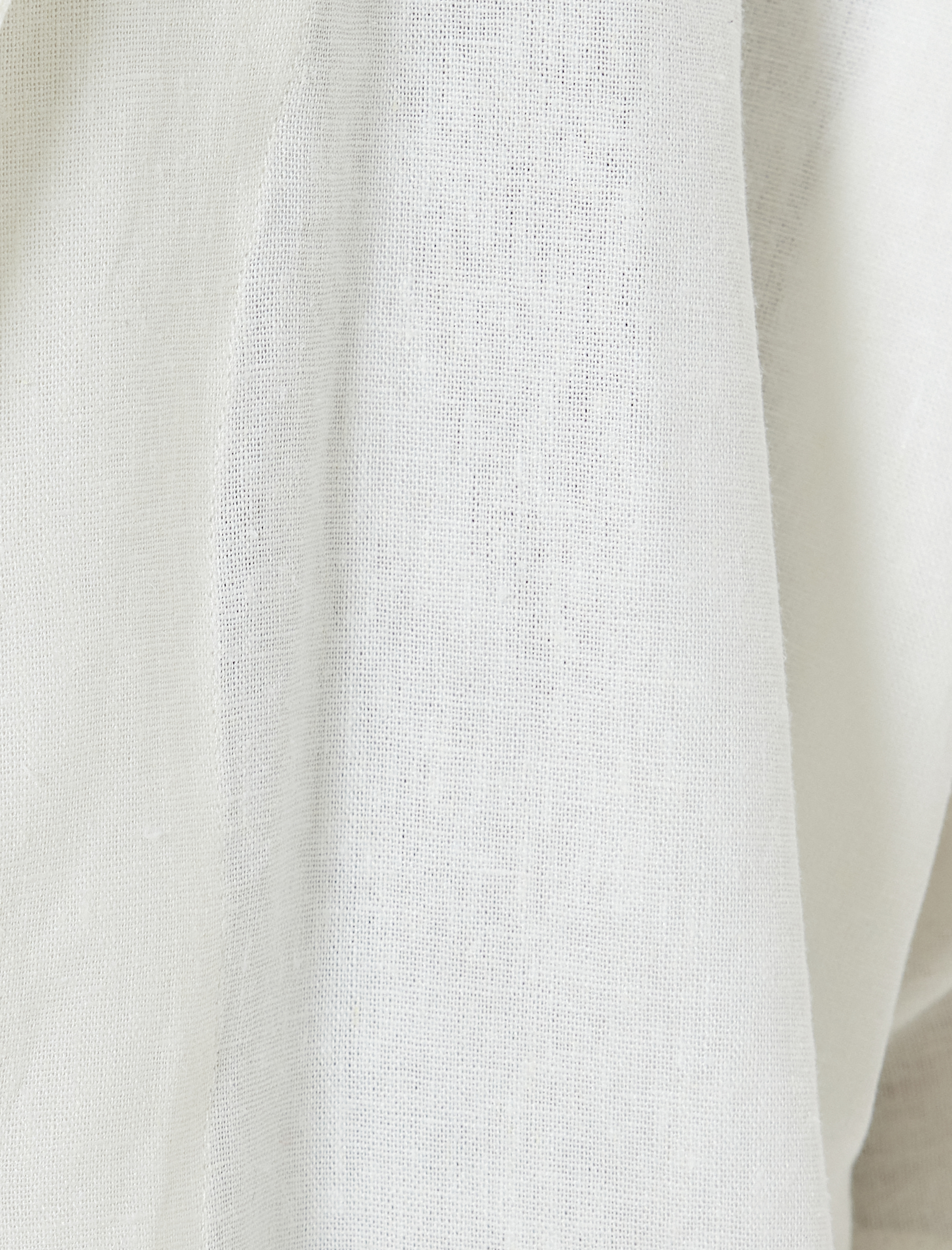   Keten Karışımlı Gömlek Kısa Kollu Düğmeli Devrik Yaka