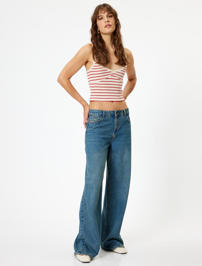  İnce Askılı Atlet Dantel Detaylı Ribanalı Slim Fit Pamuklu